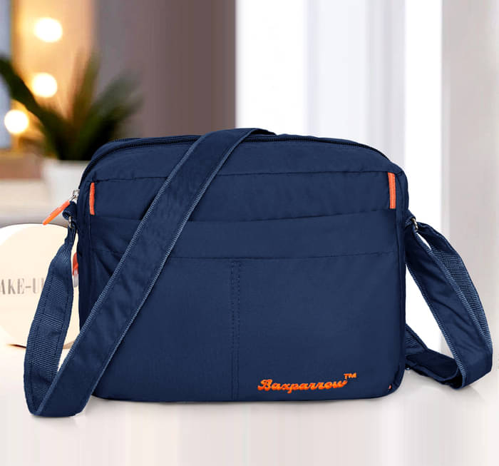     			Baxparrow Blue Solid Messenger Bag