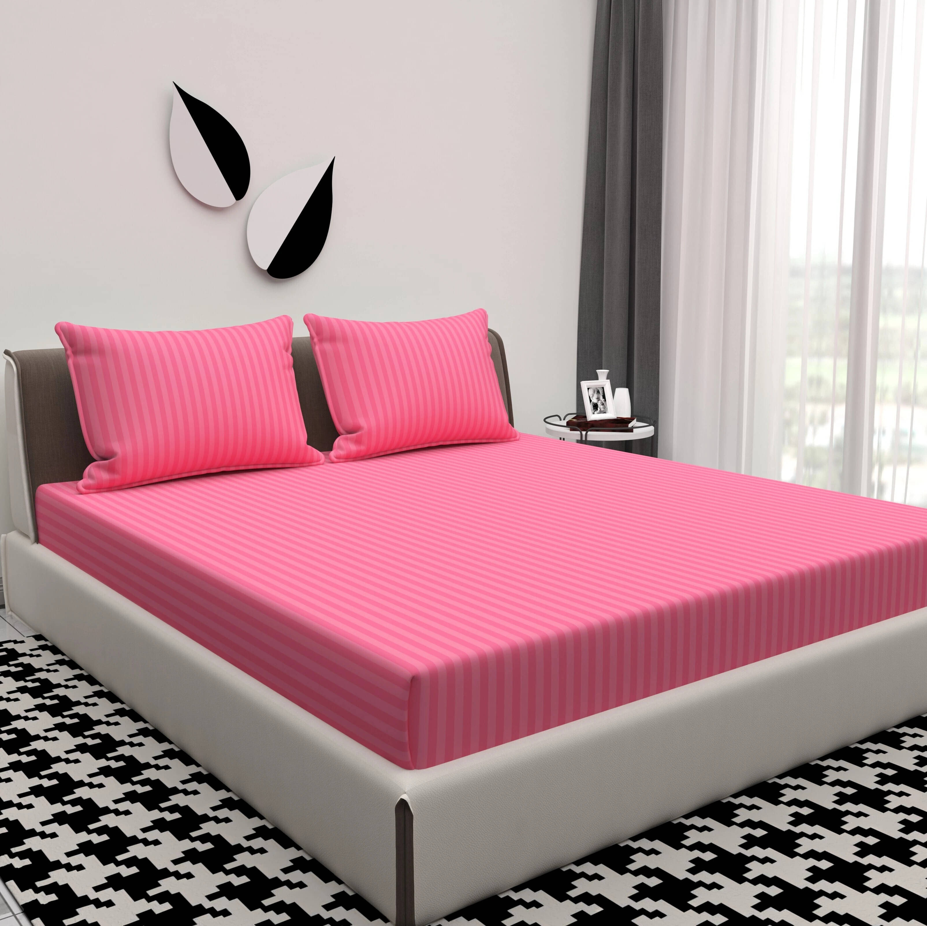 Bromwick Microfiber 1 Double Bedsheet with 2 Pillow Covers ( Pink ) Bromwick Microfiber 1 Double Bedsheet with 2 Pillow Covers ( Pink )