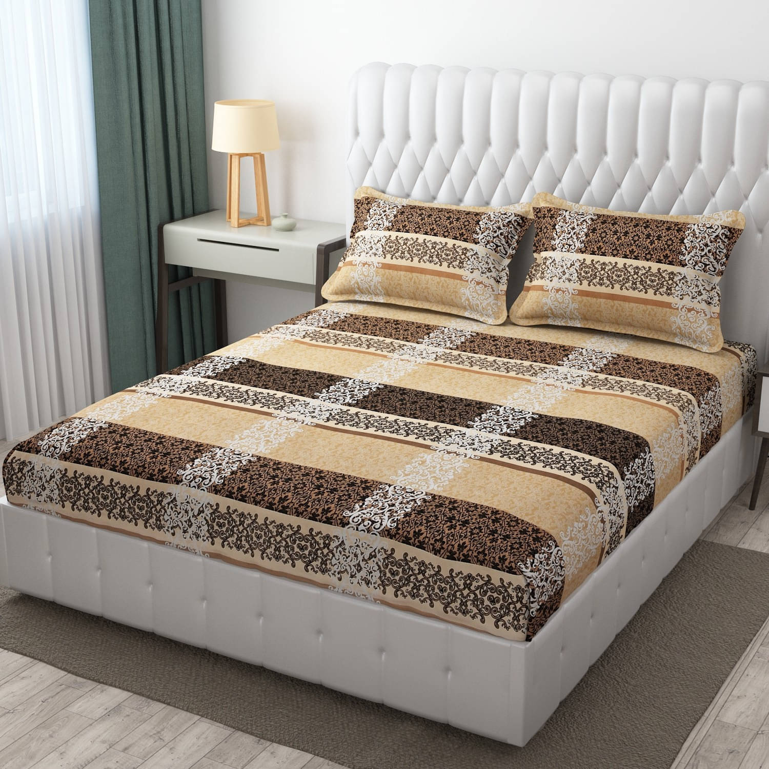     			Bromwick Microfiber 1 Double Bedsheet with 2 Pillow Covers ( Multicolor )