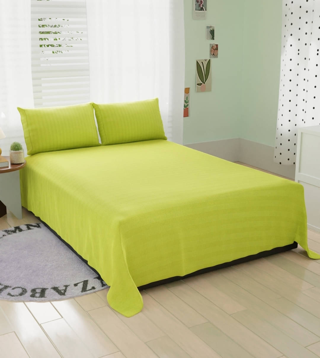 Bromwick Microfiber 1 Double Bedsheet with 2 Pillow Covers ( Green ) Bromwick Microfiber 1 Double Bedsheet with 2 Pillow Covers ( Green )