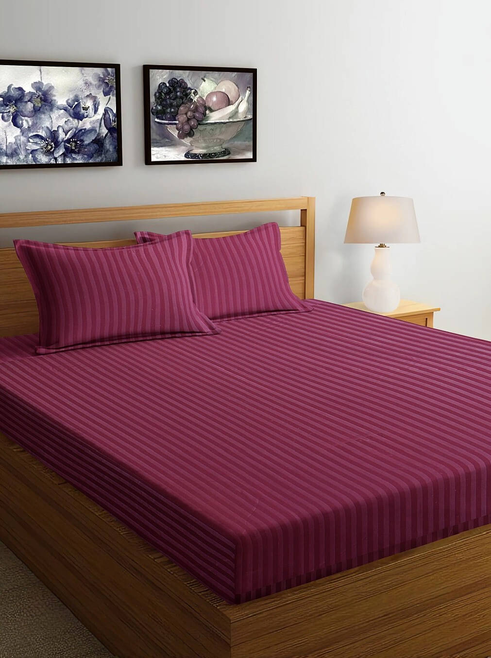    			Bromwick Microfiber 1 Double Bedsheet with 2 Pillow Covers ( Maroon )