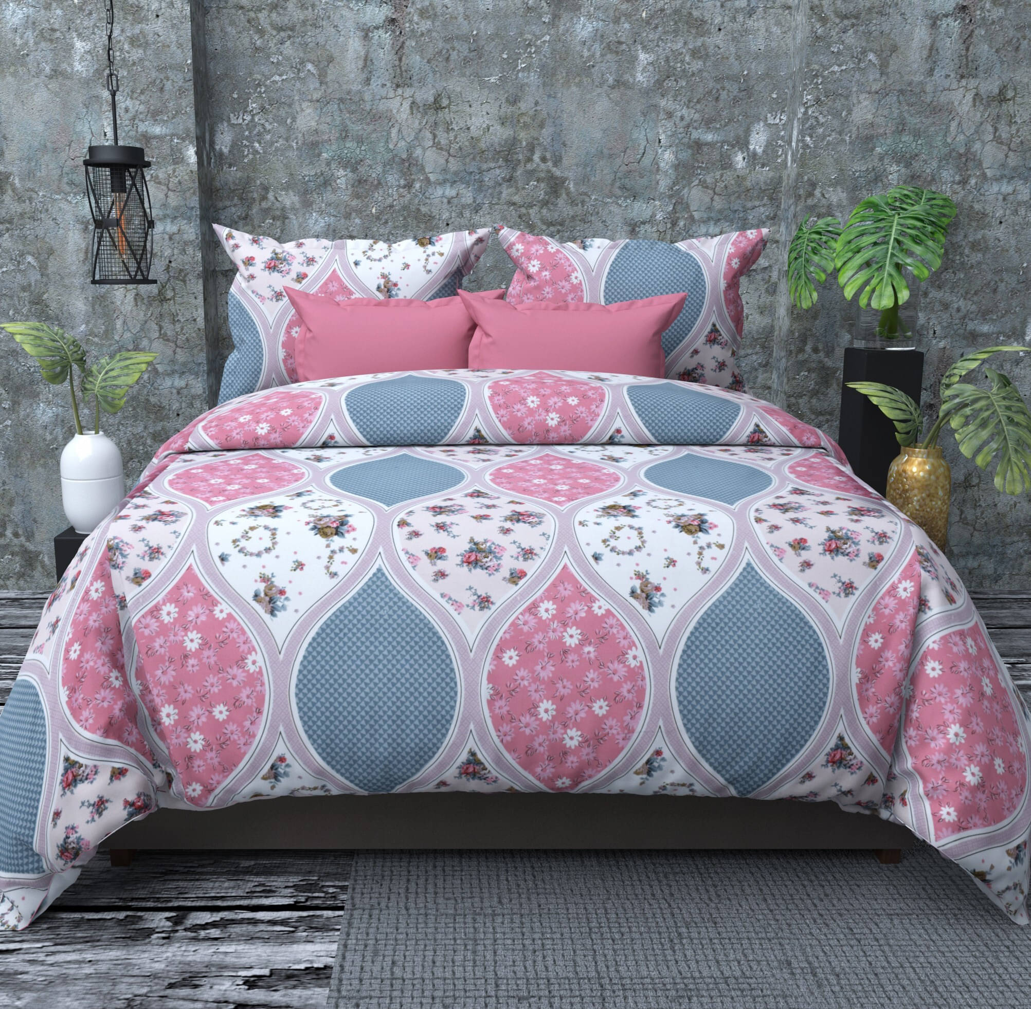    			Bromwick Microfiber 1 Double Bedsheet with 2 Pillow Covers ( Multicolor )