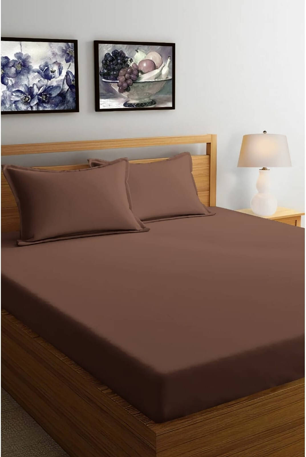     			Bromwick Microfiber 1 Double Bedsheet with 2 Pillow Covers ( Brown )