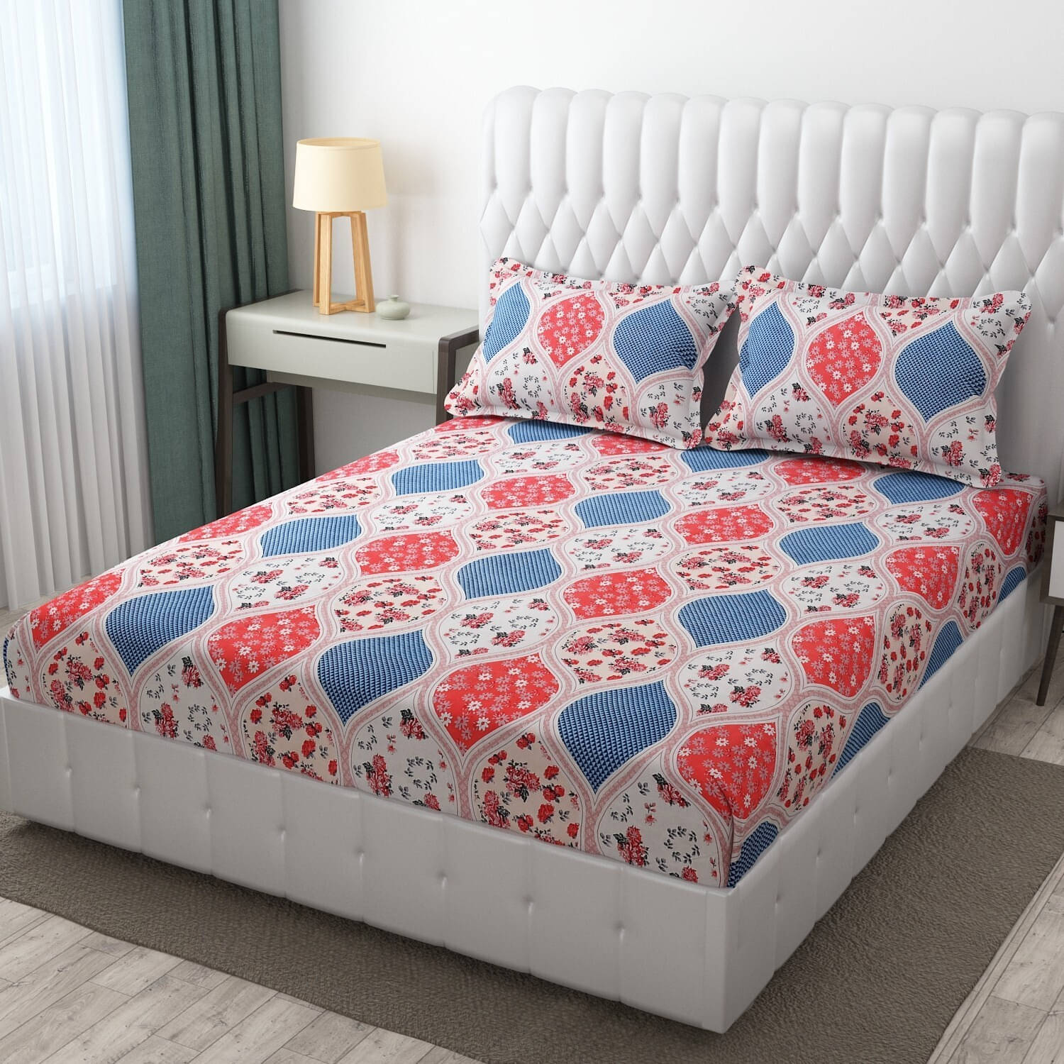     			Bromwick Microfiber 1 Double Bedsheet with 2 Pillow Covers ( Multicolor )