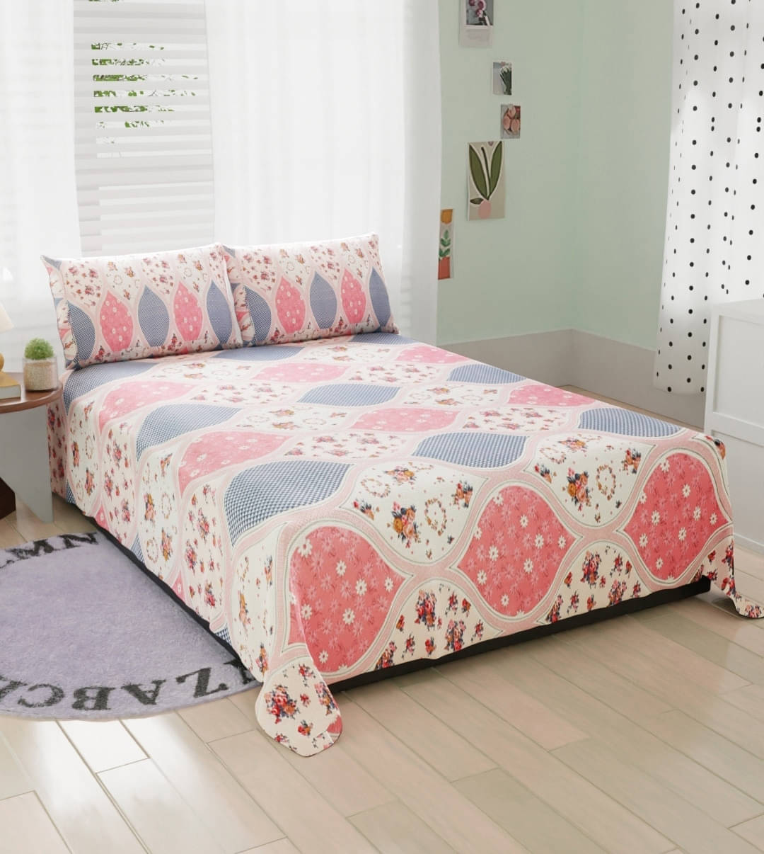 Bromwick Microfiber 1 Double Bedsheet with 2 Pillow Covers ( Pink ) Bromwick Microfiber 1 Double Bedsheet with 2 Pillow Covers ( Pink )