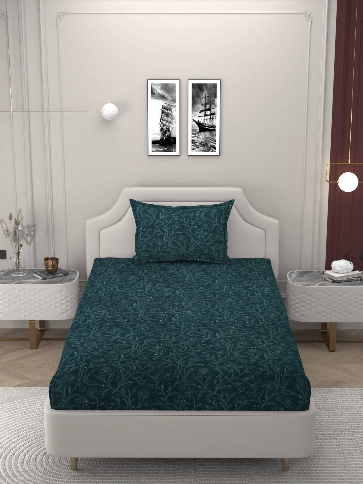     			Bromwick Microfiber 1 Single Bedsheet with 1 Pillow Cover ( Green )