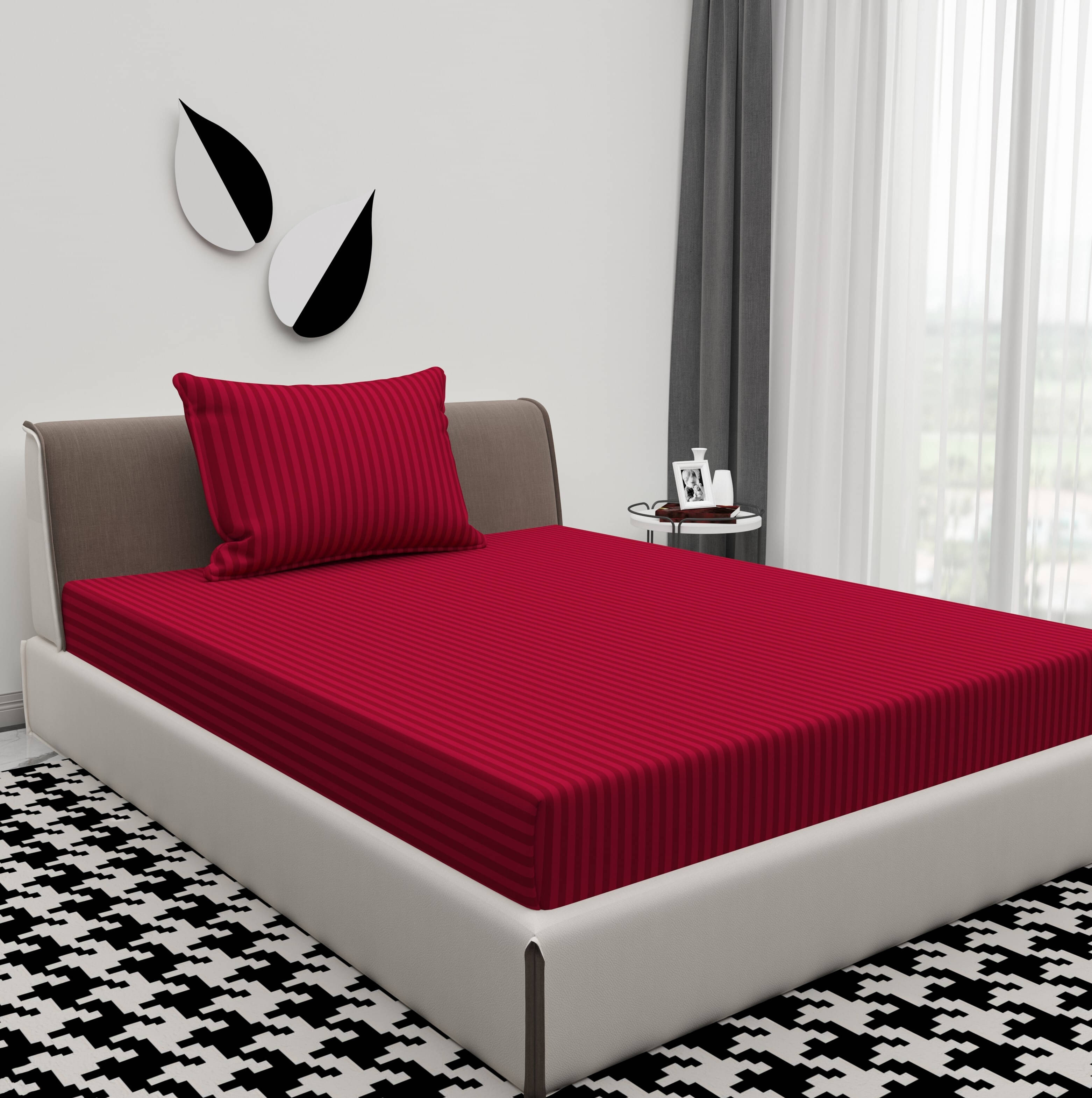 Bromwick Microfiber 1 Single Bedsheet with 1 Pillow Cover ( Red ) Bromwick Microfiber 1 Single Bedsheet with 1 Pillow Cover ( Red )