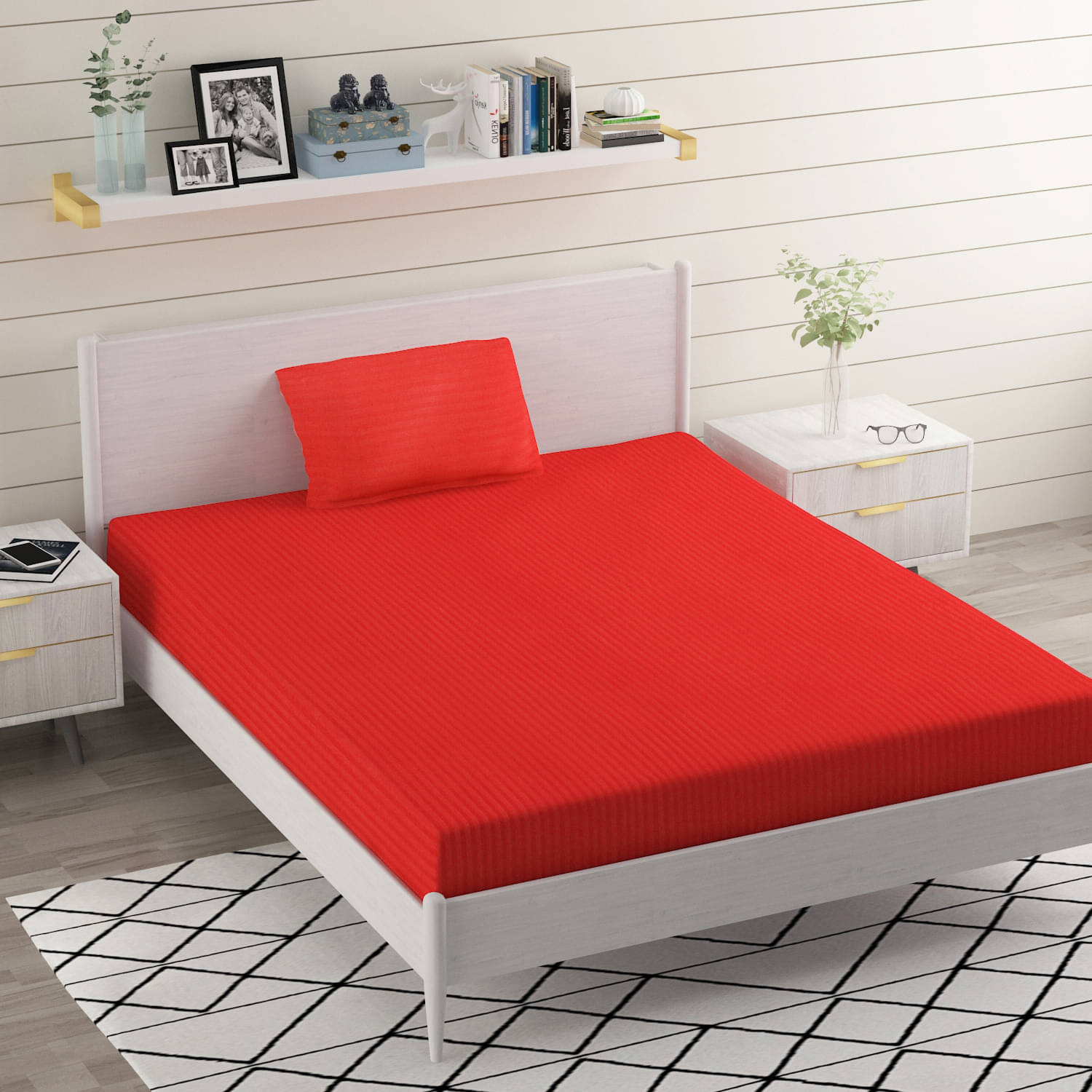     			Bromwick Microfiber 1 Single Bedsheet with 1 Pillow Cover ( Red )