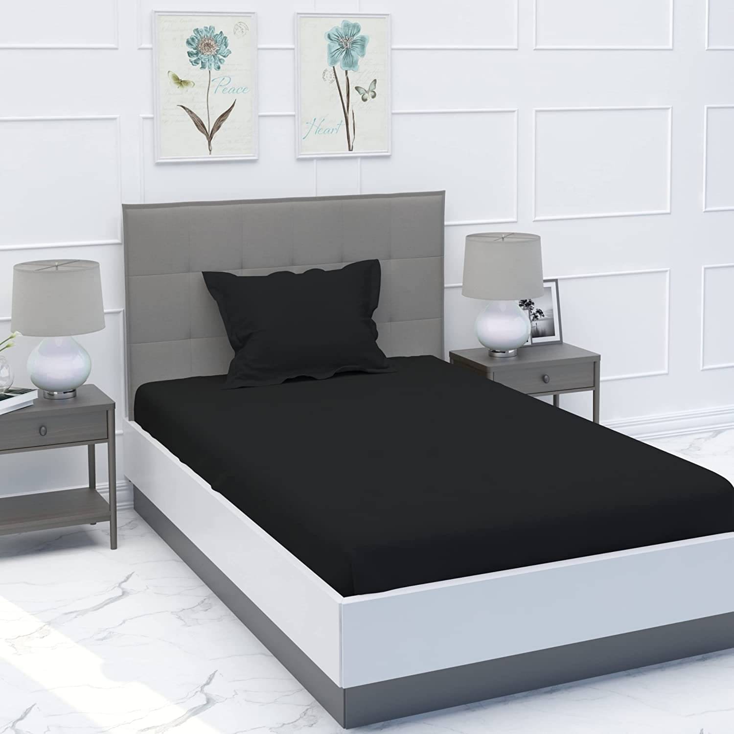 Bromwick Microfiber 1 Single Bedsheet with 1 Pillow Cover ( Black ) Bromwick Microfiber 1 Single Bedsheet with 1 Pillow Cover ( Black )
