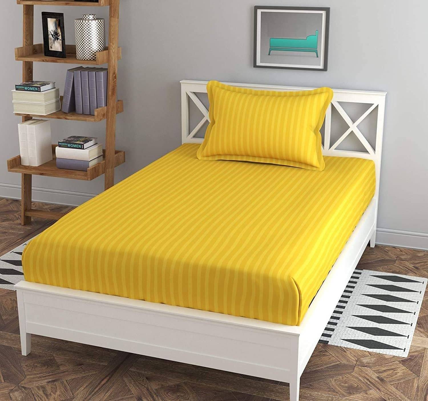     			Bromwick Microfiber 1 Single Bedsheet with 1 Pillow Cover ( Yellow )