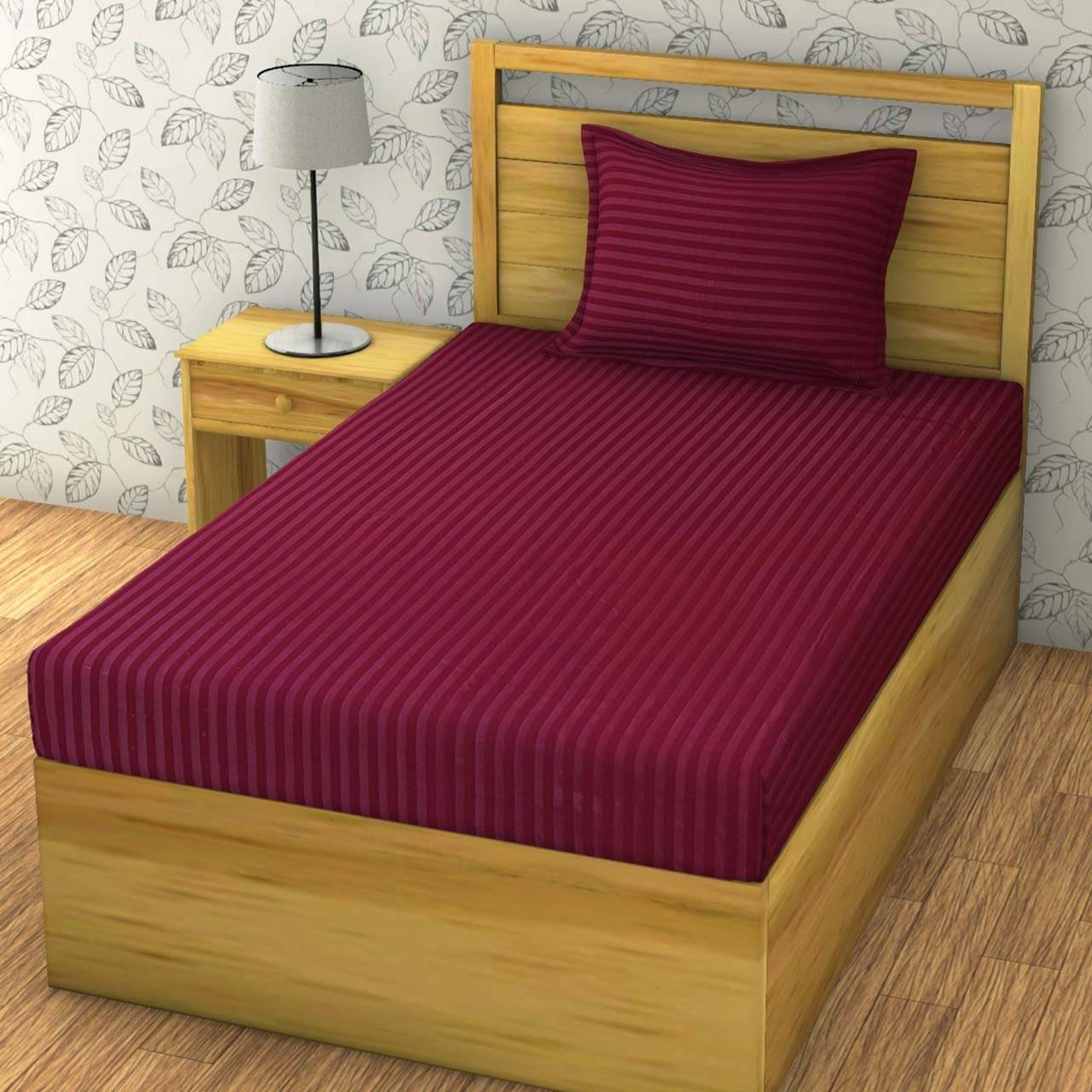     			Bromwick Microfiber 1 Single Bedsheet with 1 Pillow Cover ( Maroon )