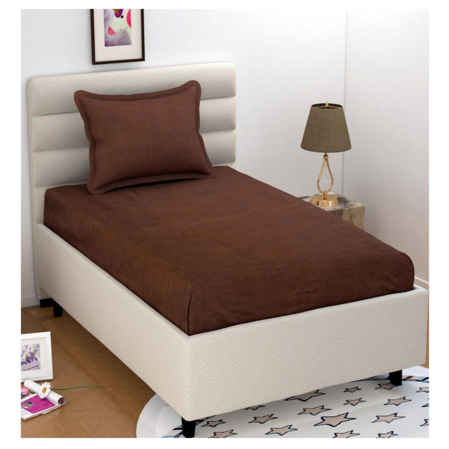 Bromwick Microfiber 1 Single Bedsheet with 1 Pillow Cover ( Brown )     			Bromwick Microfiber 1 Single Bedsheet with 1 Pillow Cover ( Brown )