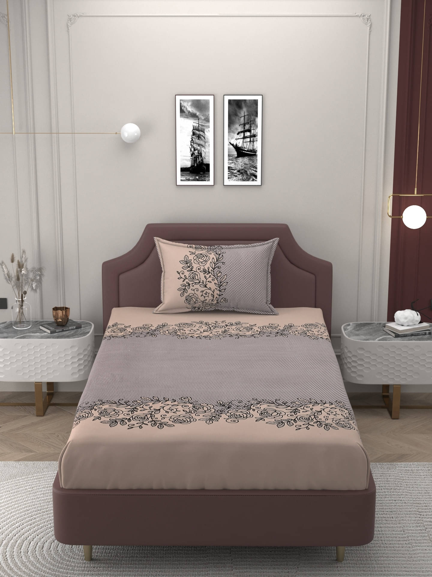Bromwick Microfiber 1 Single Bedsheet with 1 Pillow Cover ( Beige ) Bromwick Microfiber 1 Single Bedsheet with 1 Pillow Cover ( Beige )