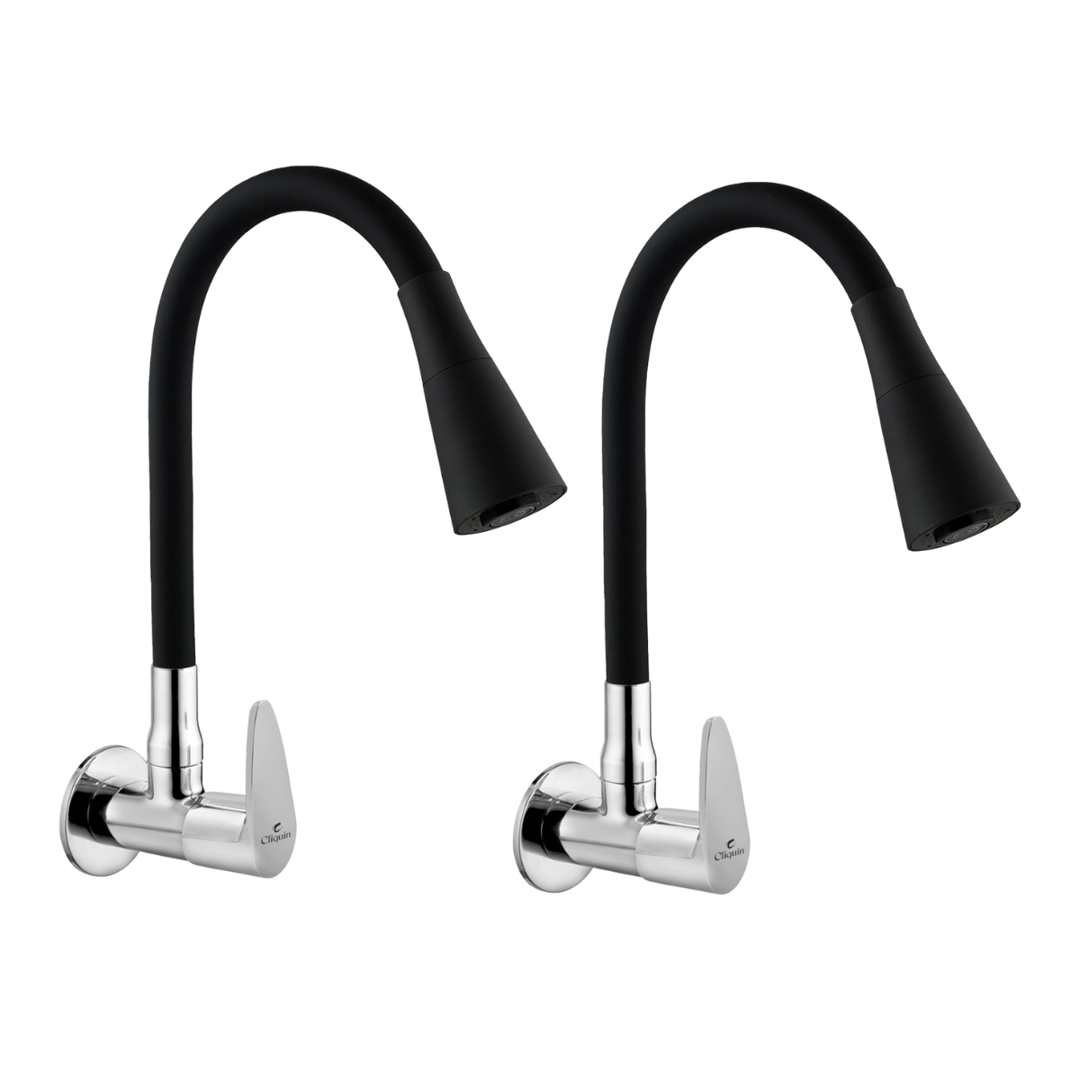     			Cliquin Cora Black Swivel, Dual Flow Silicone Spout Brass Kitchen Sink Tap (Sink Cock)