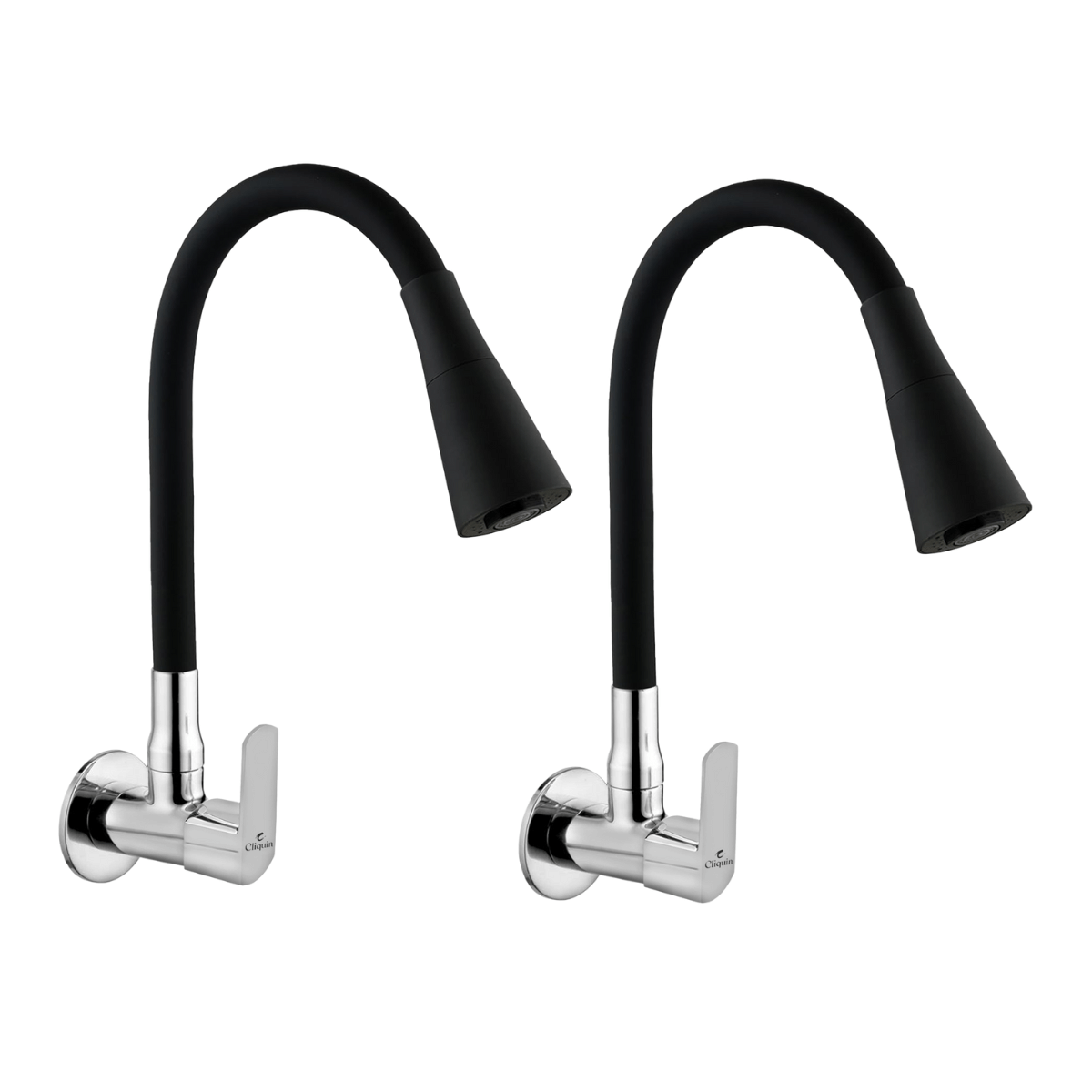     			Cliquin Cubix Black Swivel, Dual Flow Silicone Spout Brass Kitchen Sink Tap (Sink Cock)