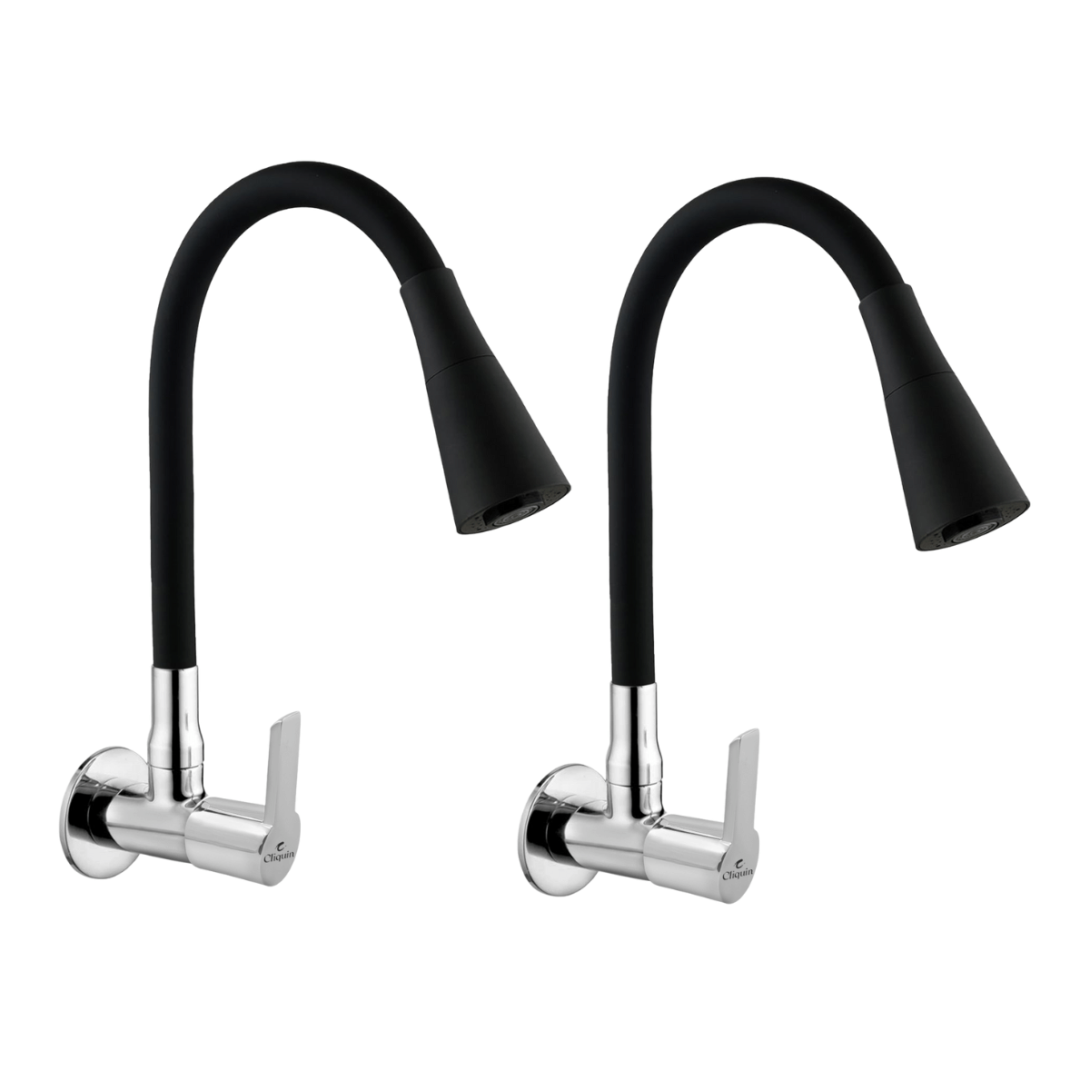     			Cliquin Hector Black Swivel, Dual Flow Silicone Spout Brass Kitchen Sink Tap (Sink Cock)