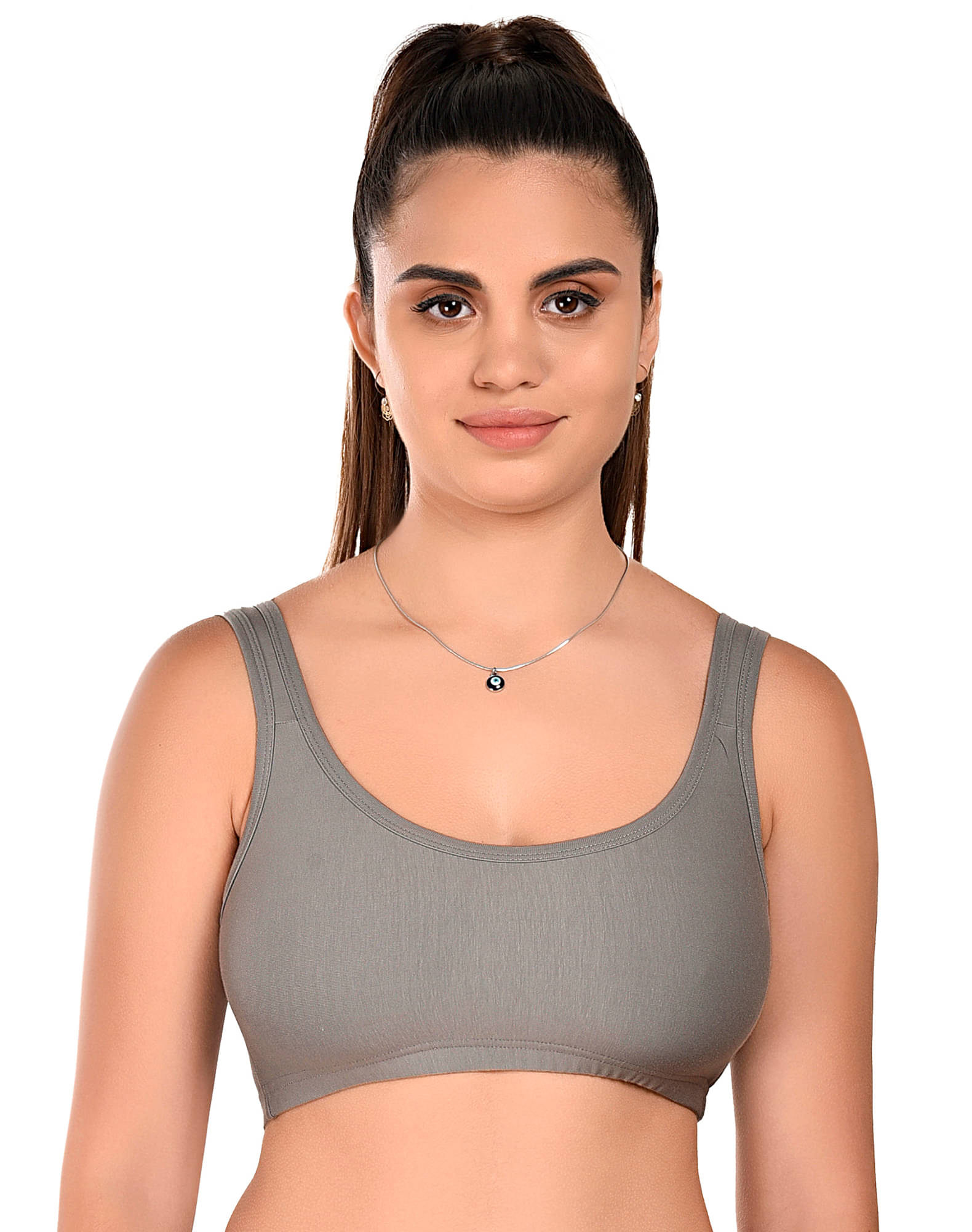     			Elina Pack of 1 Elastane Non Padded Sports Bra For Women ( Dark Grey )