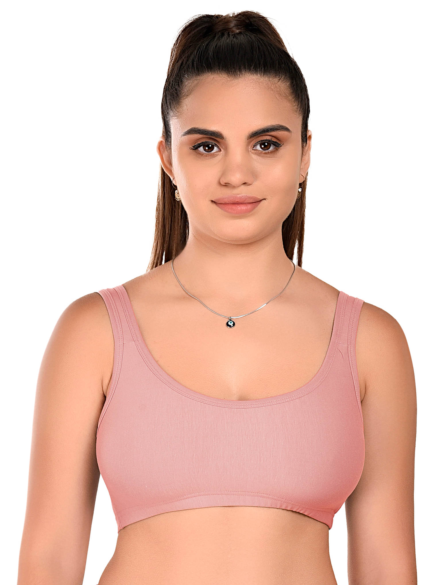    			Elina Pack of 1 Elastane Non Padded Sports Bra For Women ( Peach )