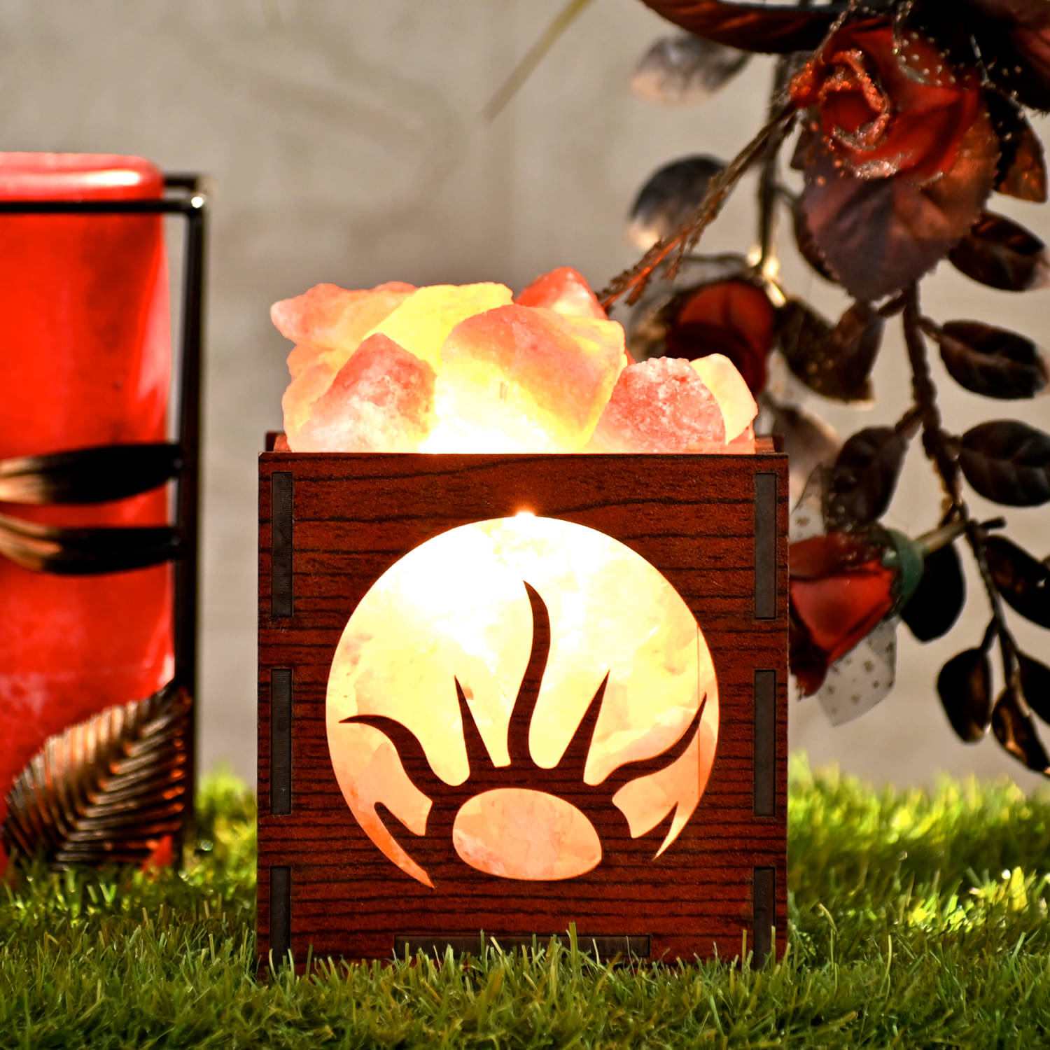 GLOBAL AROMA Orange Himalayan Salt Table Lamp ( Pack of 1 ) GLOBAL AROMA Orange Himalayan Salt Table Lamp ( Pack of 1 )