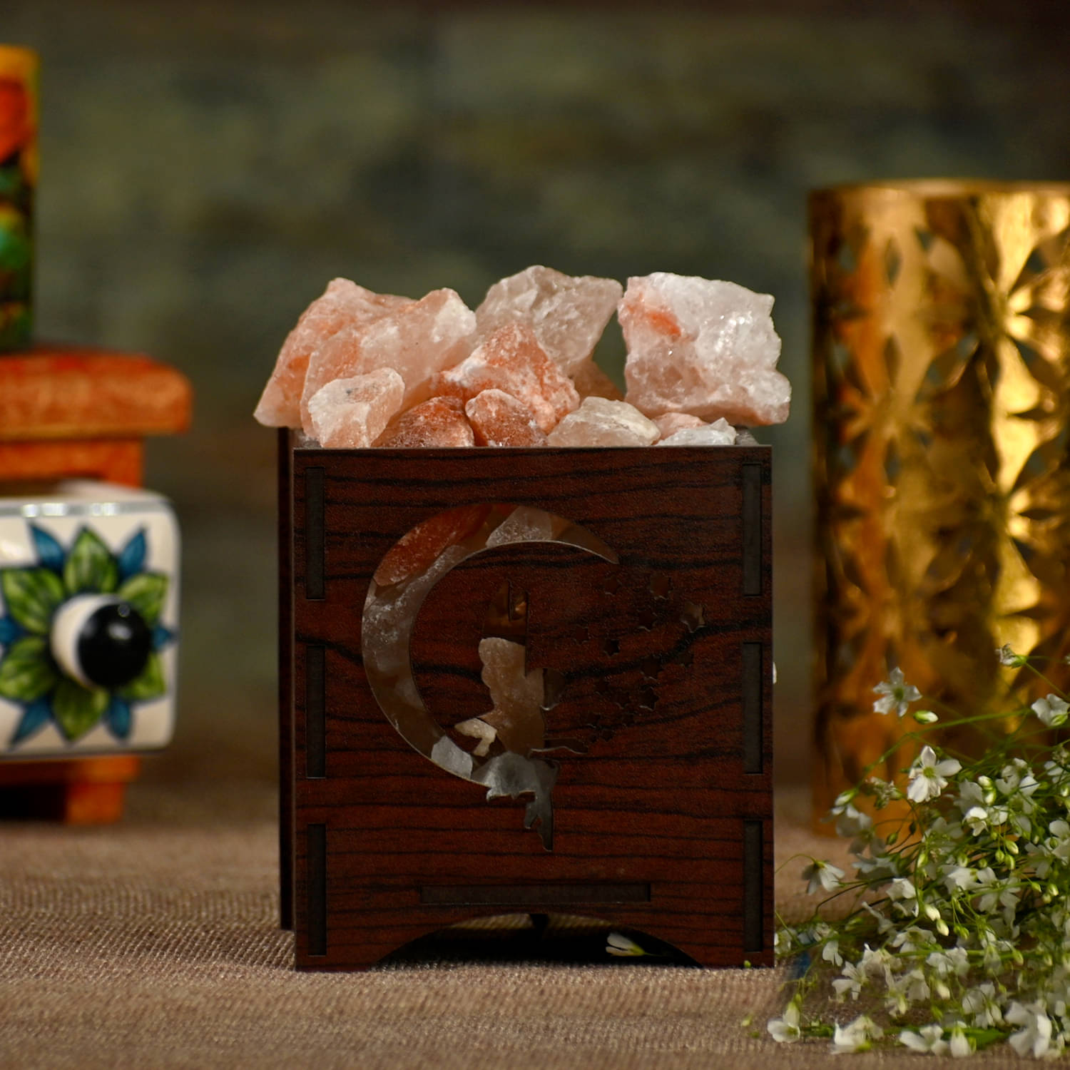 GLOBAL AROMA Orange Himalayan Salt Table Lamp ( Pack of 1 ) GLOBAL AROMA Orange Himalayan Salt Table Lamp ( Pack of 1 )
