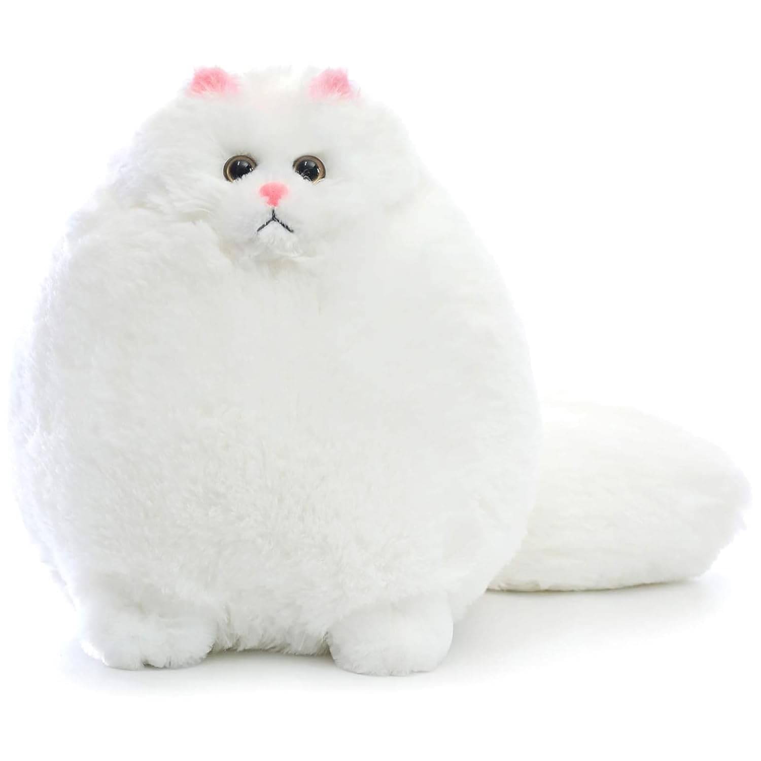     			Giant Fluffy Persian Cat Plush – Ultra-Soft Stuffed Animal for Kids & Adults – Cuddly White Cat Pillow Toy – Adorable Round Kitty Plush for Gifting, Home Decor, and Snuggling