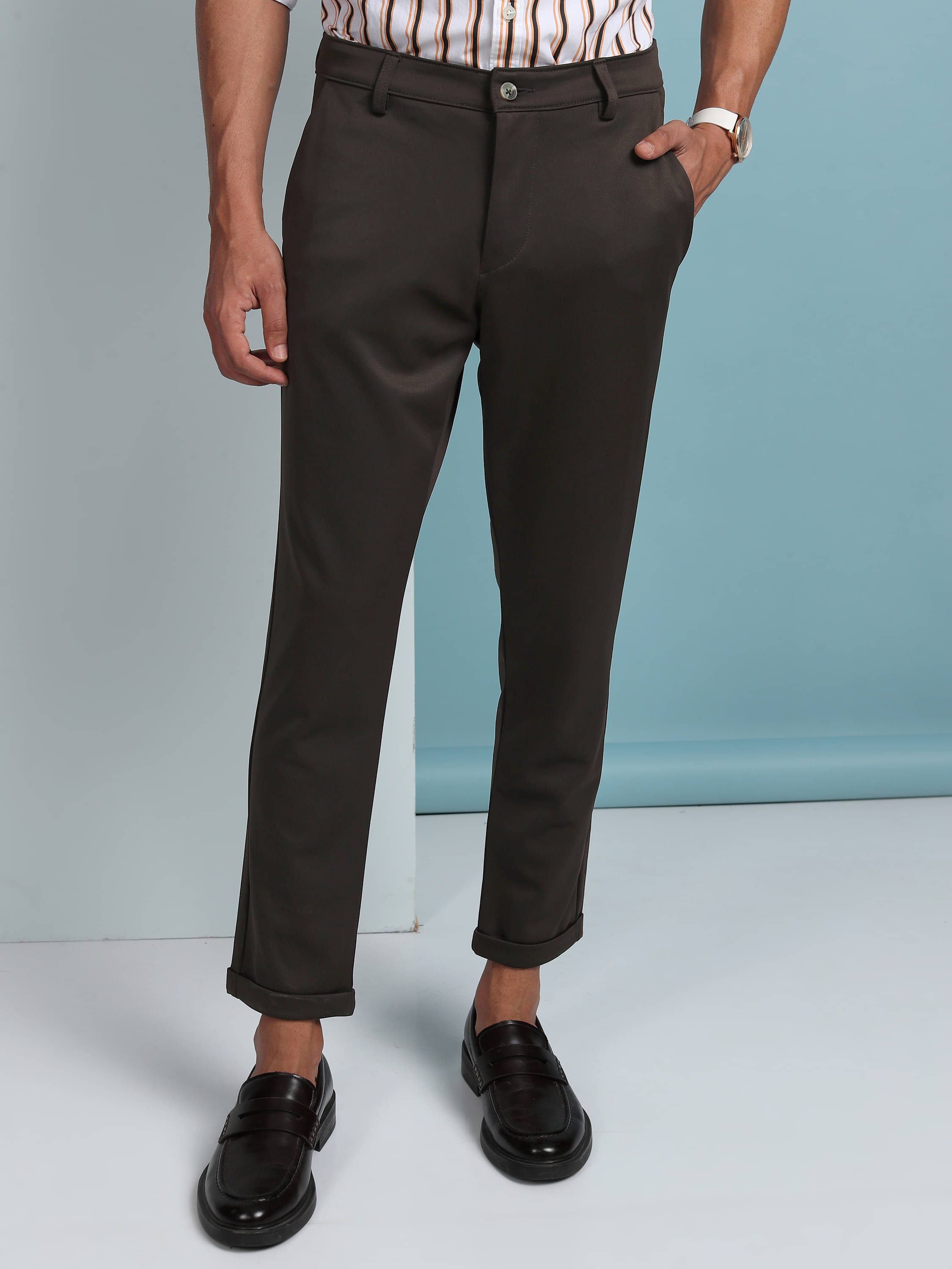     			Highlander Regular Men's Chinos - Brown ( Pack of 1 )