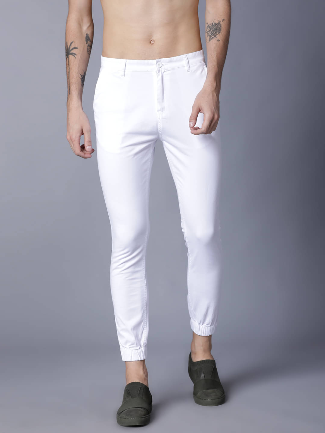     			Highlander Slim Men's Joggers - White ( Pack of 1 )