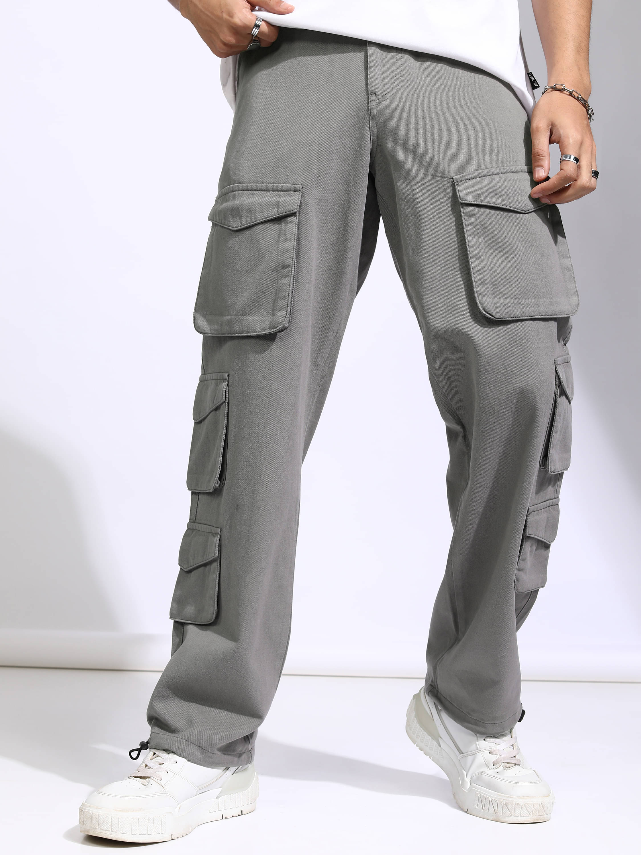     			Highlander Straight Men's Cargos - Grey ( Pack of 1 )