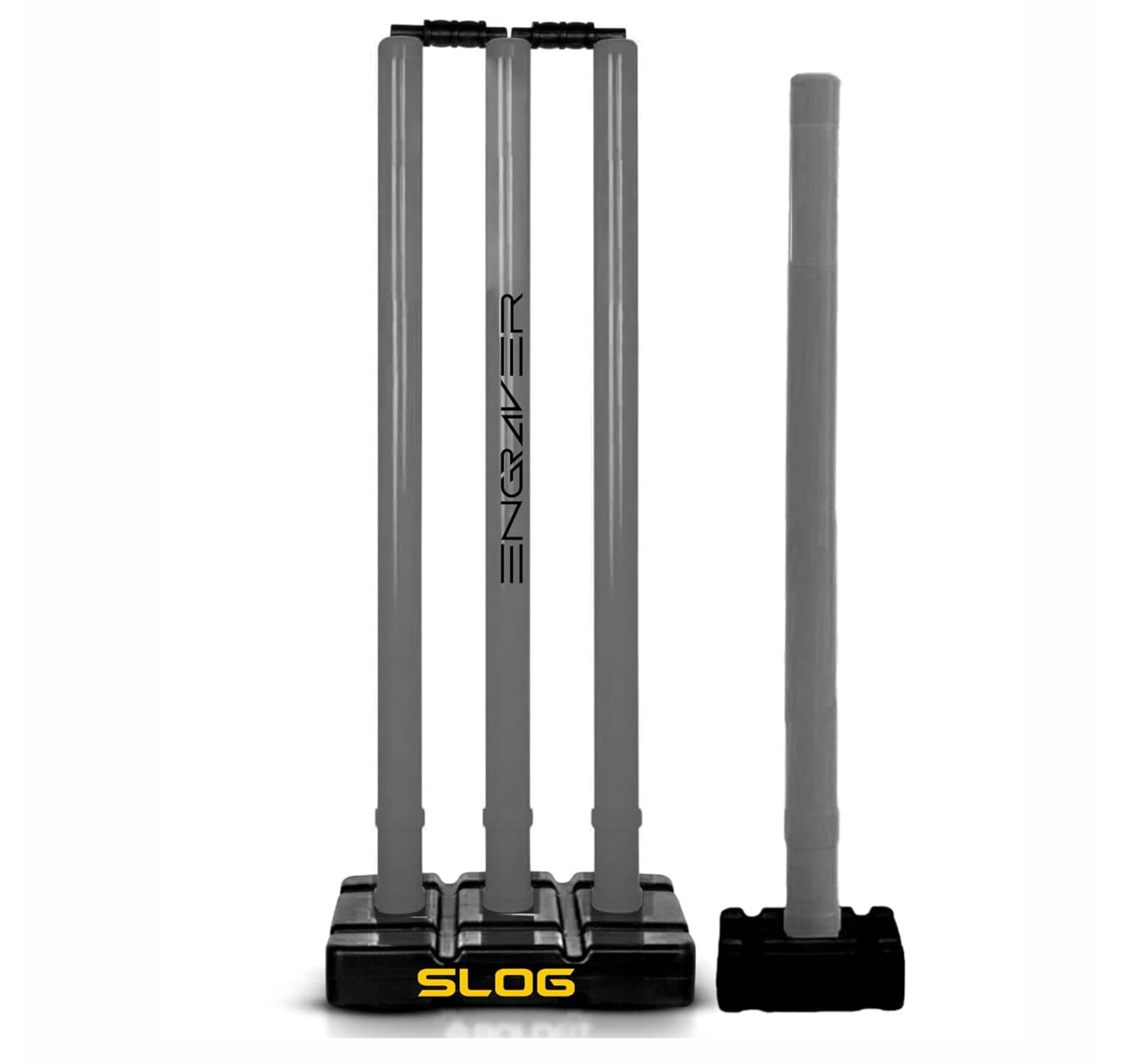     			JASPO Slog Engraver Cricket Wicket Set – Full Size Plastic Stumps & Lightweight & Durable Cricket Plastic Wicket Kit (Wicket Set Only)