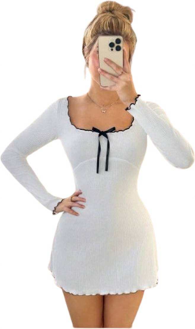     			JC JUMMY COUTURWE Women Cotton Blend Solid Bodycon Dress ( White )