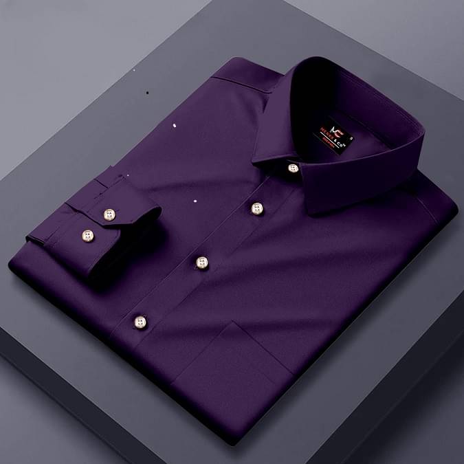     			JENY FASHION 100% Cotton Regular Fit Solids Full Sleeves Men's Casual Shirt - Purple ( Pack of 1 )