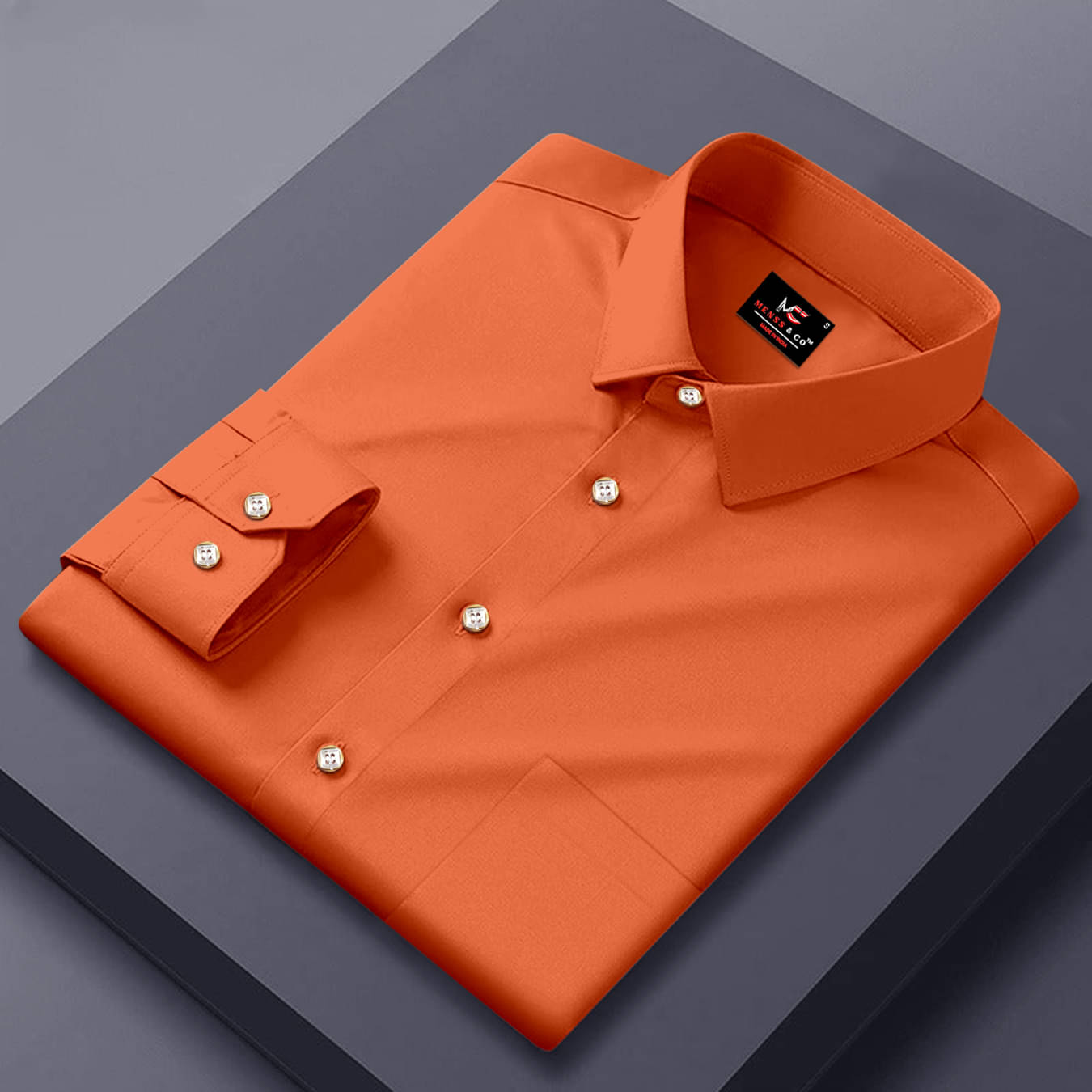    			JENY FASHION 100% Cotton Regular Fit Solids Full Sleeves Men's Casual Shirt - Orange ( Pack of 1 )