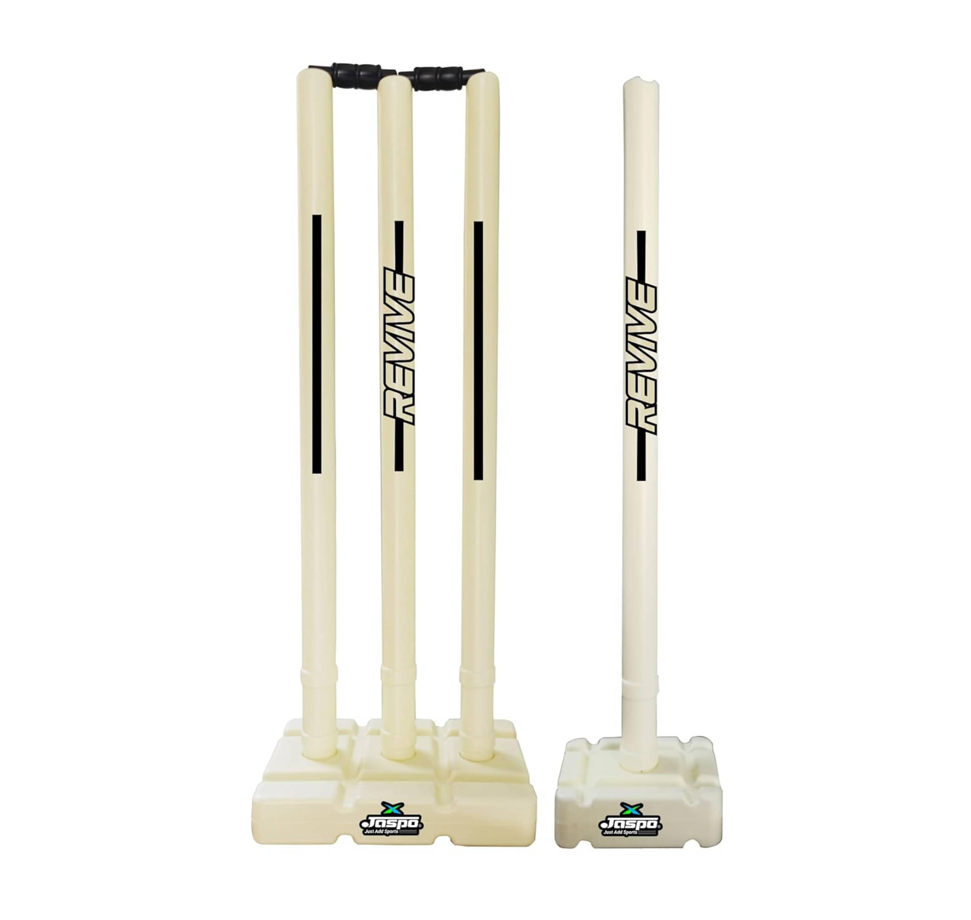     			Jaspo Revive (World Cup Edition) Premium Plastic Stumps Set For All Ages- Ideal For Boys, Girls, And Adults- Durable And Fun Cricket Stump Set - Light White