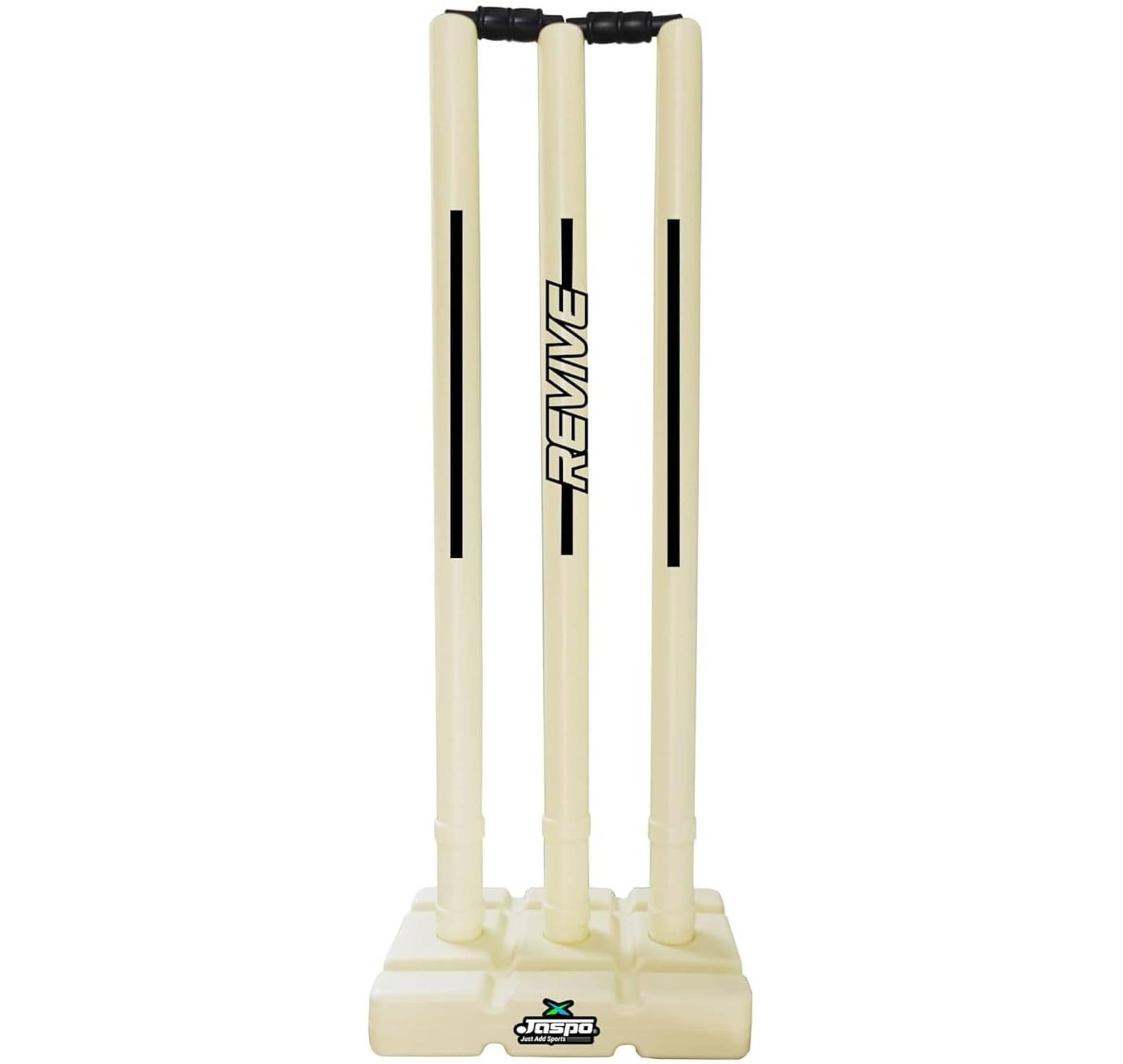     			Jaspo Revive (World Cup Edition) Wicket Set with Stand Cricket Kit Plastic Wickets for Cricket Standard Wickets for Cricket Ground, Match, Tournament Stump with Stand & Bails