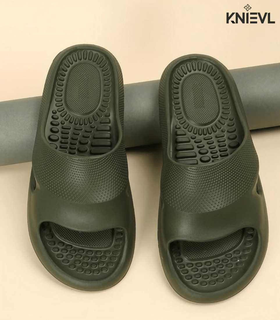     			KNIEVL Green Men's Slide Flip Flop