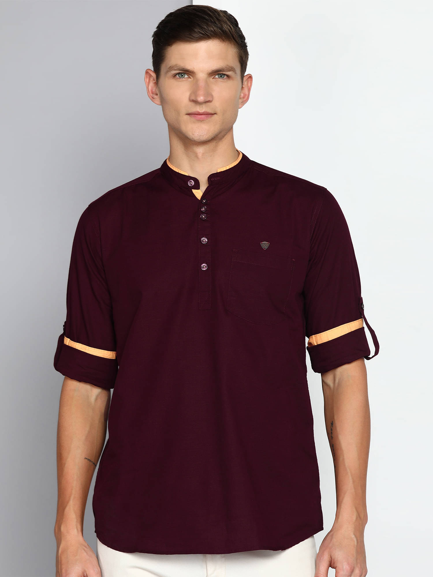     			Kuons Avenue Purple Linen Men's Regular Kurta ( Pack of 1 )