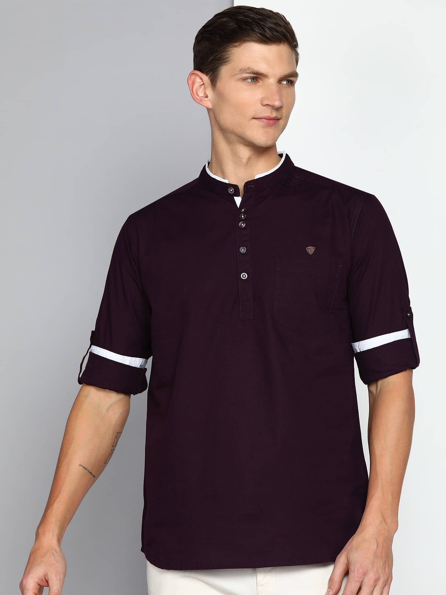     			Kuons Avenue Purple Linen Men's Regular Kurta ( Pack of 1 )