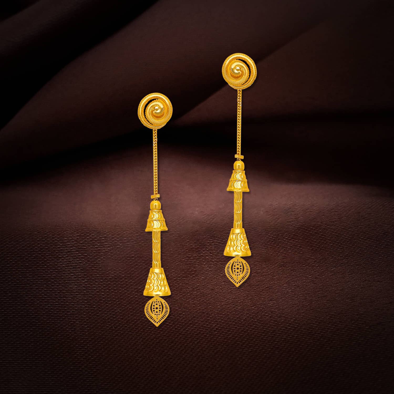 LUV FASHION Golden Drop Earrings ( Pack of 1 ) - Earrings | Buy online on ZillyBuy