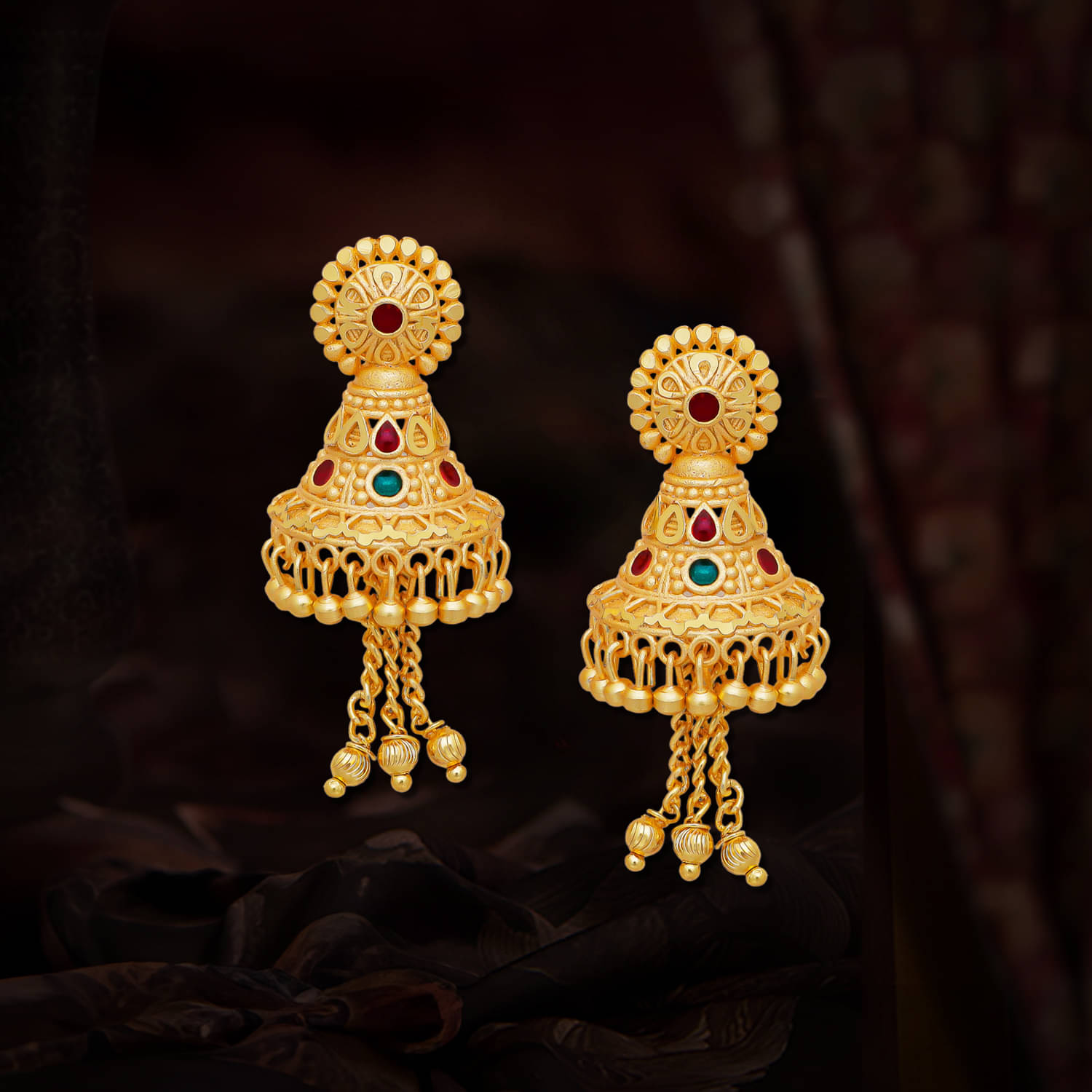     			LUV FASHION Golden Drop Earrings ( Pack of 1 )