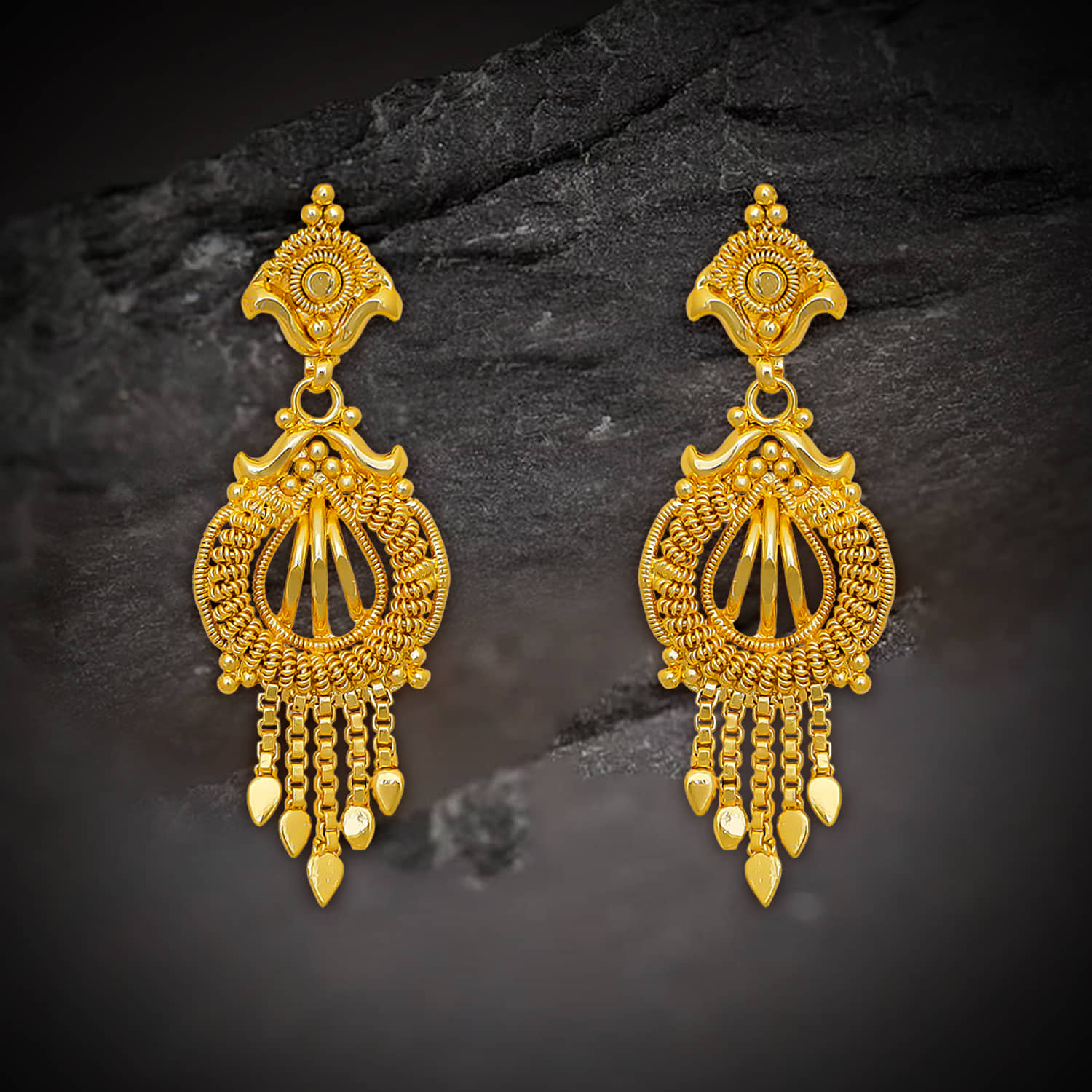 LUV FASHION Golden Drop Earrings ( Pack of 1 ) - Earrings | Buy online on ZillyBuy