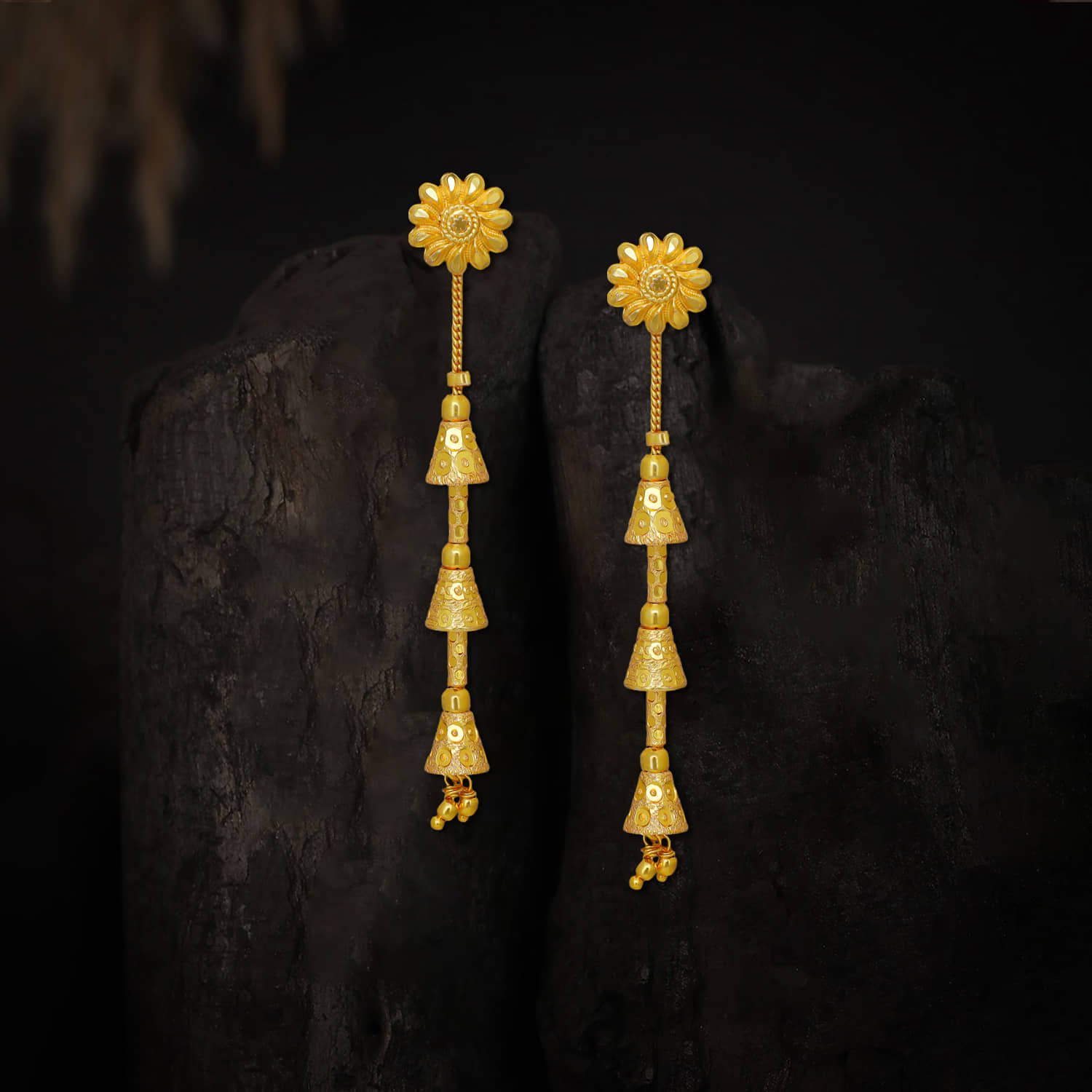 LUV FASHION Golden Drop Earrings ( Pack of 1 ) - Earrings | Buy online on ZillyBuy