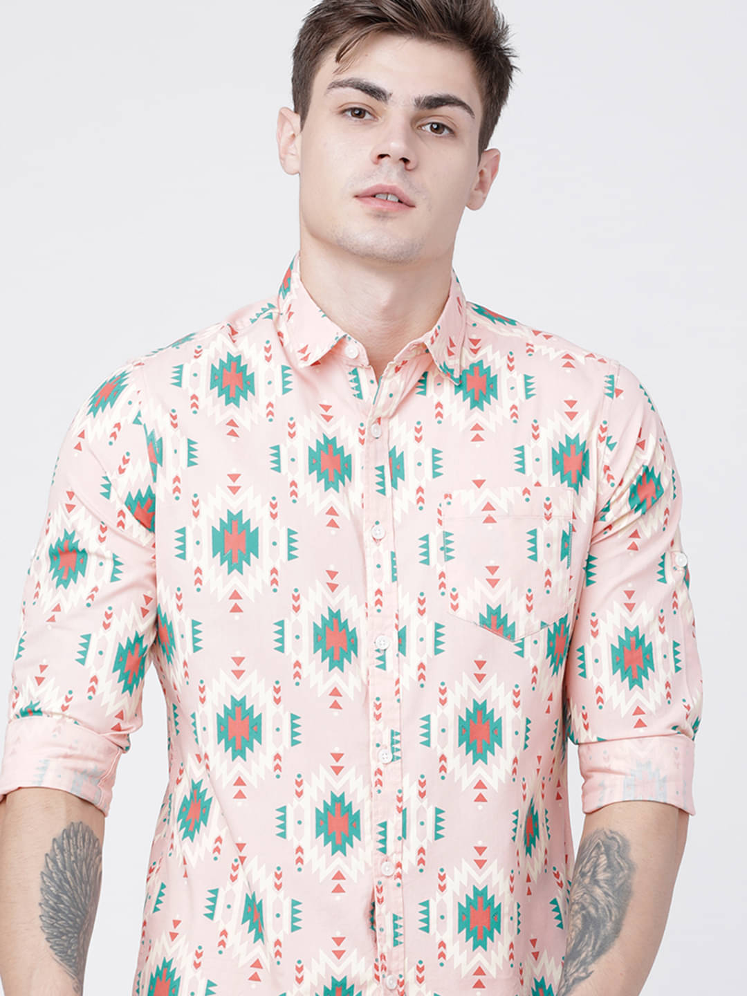 Locomotive 100% Cotton Slim Fit Printed Full Sleeves Men's Casual Shirt - Multicolor ( Pack of 1 )     			Locomotive 100% Cotton Slim Fit Printed Full Sleeves Men's Casual Shirt - Multicolor ( Pack of 1 )