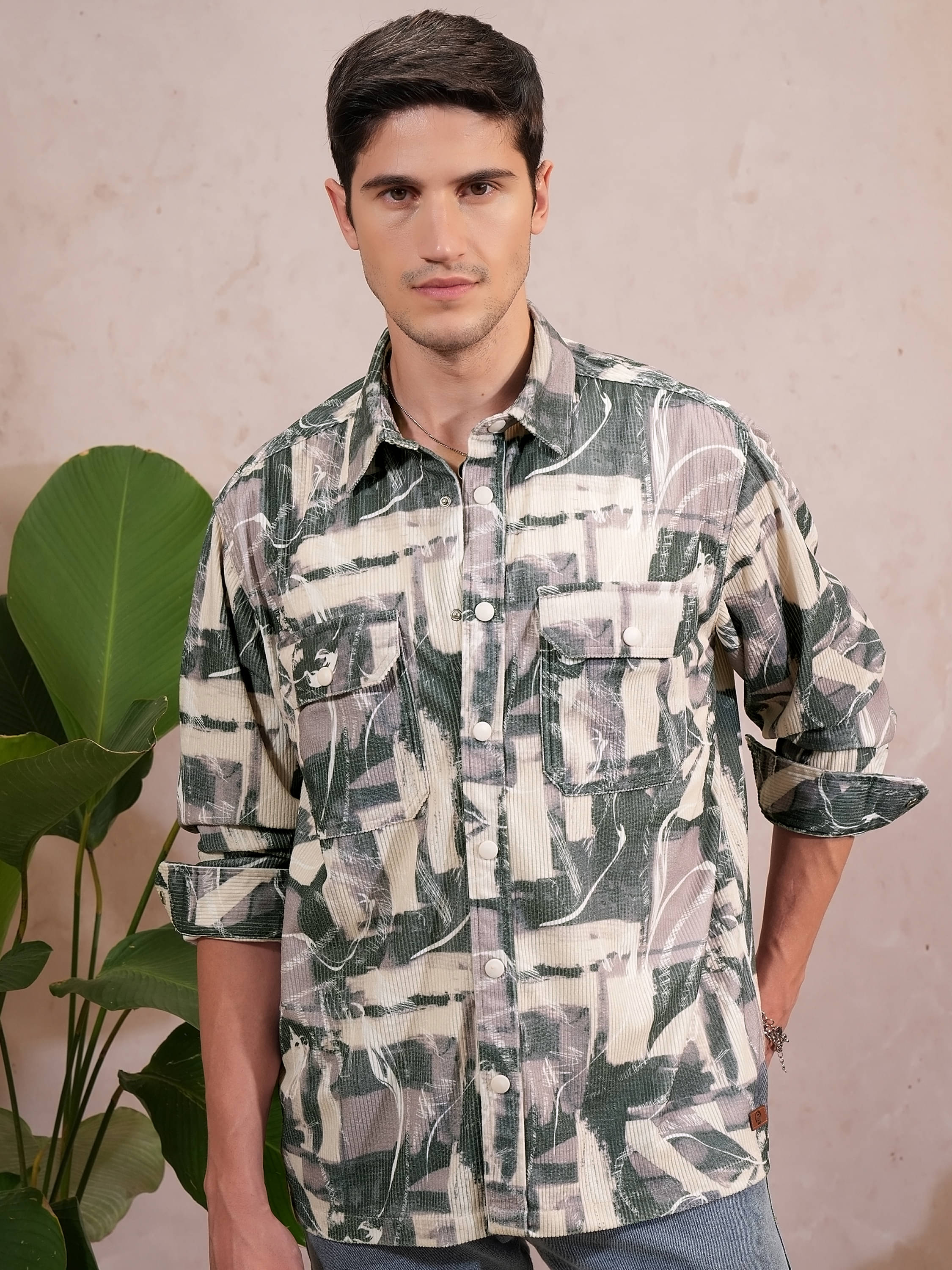     			Locomotive Polyester Oversized Fit Printed Full Sleeves Men's Casual Shirt - Pink ( Pack of 1 )