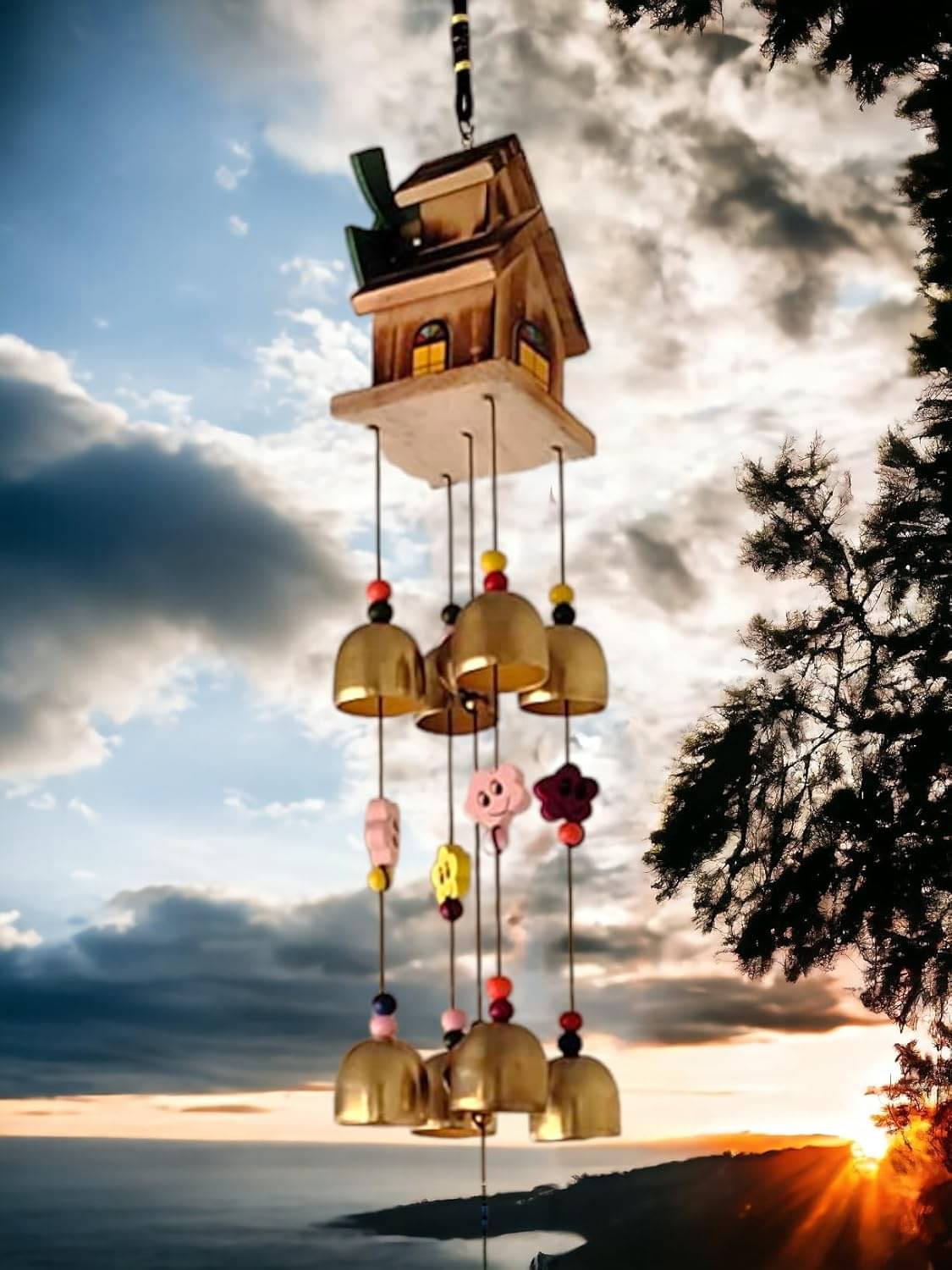     			LootWagon WIND CHIMES FOR HOME DECORATION Wood Rod Indoor Windchime Pack of 1