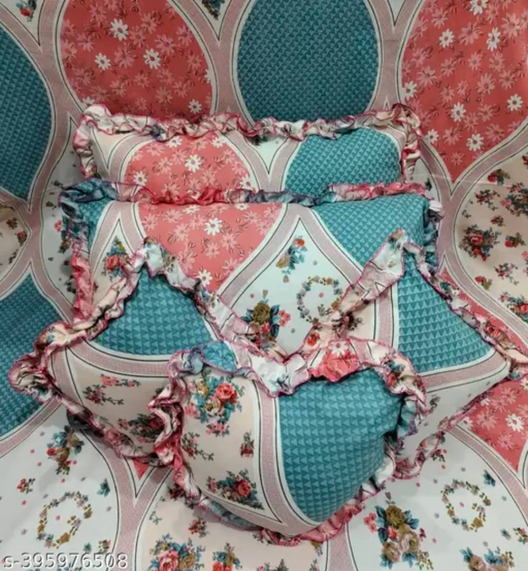 Luxmi Cotton Fabrics Poly Cotton 1 Double Bedsheet with 2 Pillow Covers ( Multicolor )     			Luxmi Cotton Fabrics Poly Cotton 1 Double Bedsheet with 2 Pillow Covers ( Multicolor )