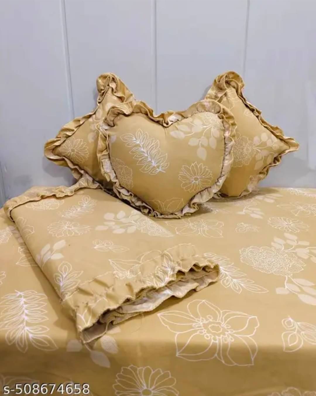 Luxmi Cotton Fabrics Poly Cotton 1 Double Bedsheet with 2 Pillow Covers ( Beige ) Luxmi Cotton Fabrics Poly Cotton 1 Double Bedsheet with 2 Pillow Covers ( Beige )