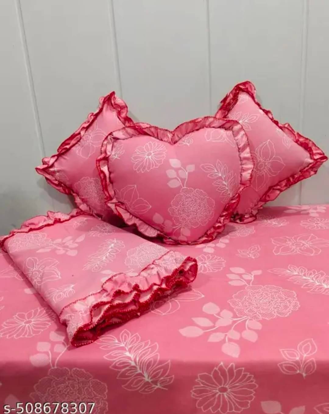     			Luxmi Cotton Fabrics Poly Cotton 1 Double Bedsheet with 2 Pillow Covers ( Multicolor )