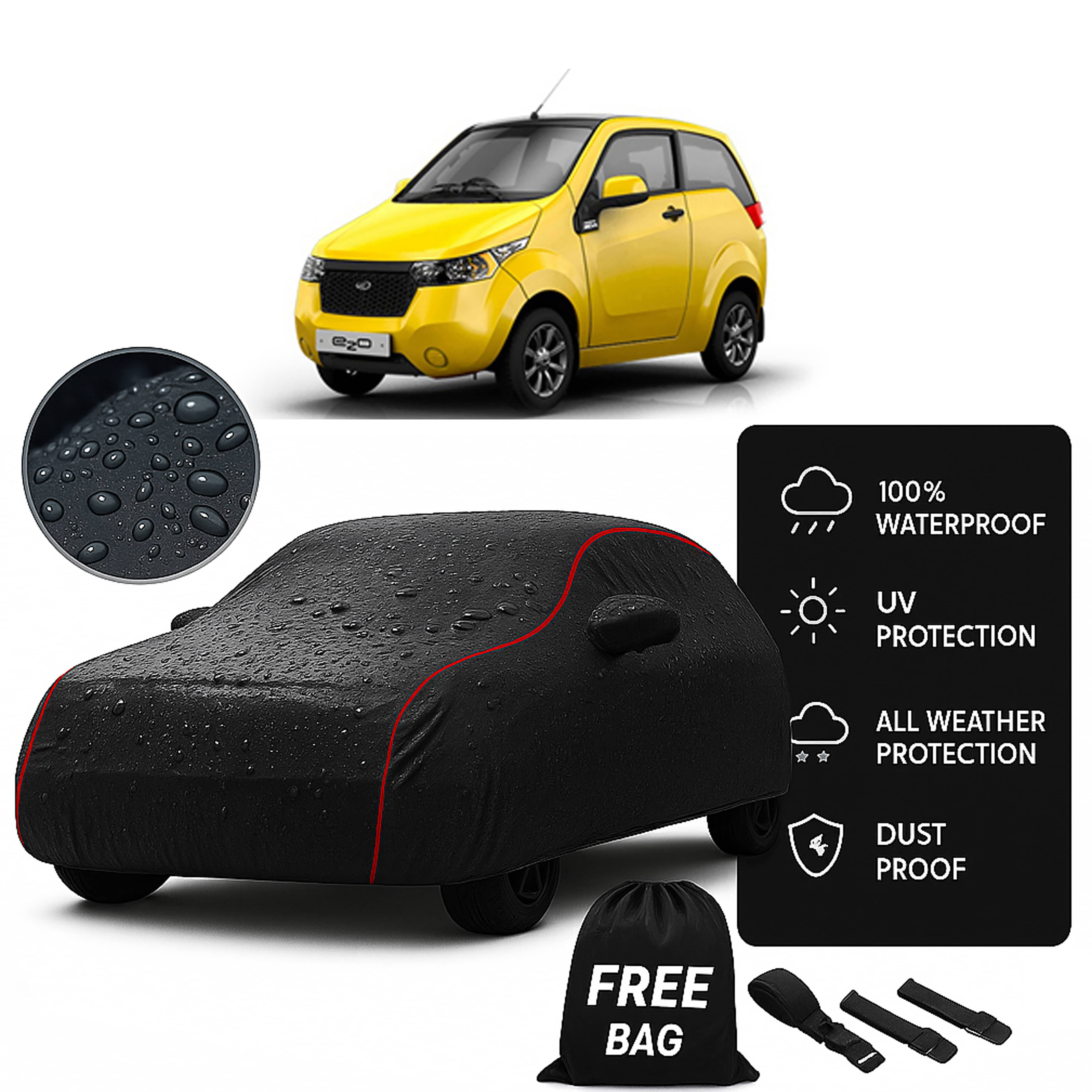    			Madafiya Car Cover Compatible With Mahindra E20 Nxt Waterproof & Uv-Resistant All-Season Protection (Black, Pack of 1)