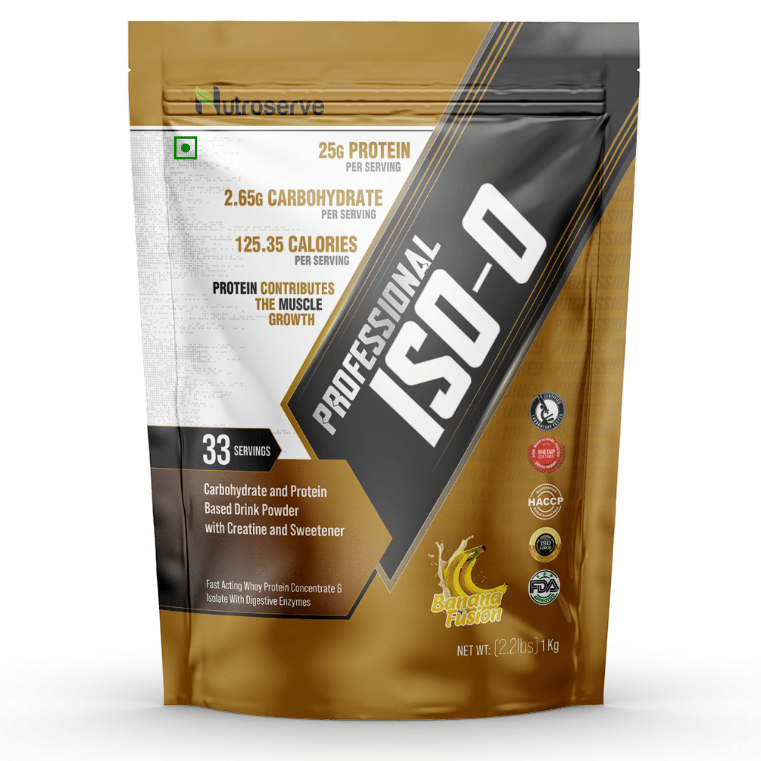     			Nutroserve  Professional ISO-0 Whey Protein Isolate 1 kg Powder