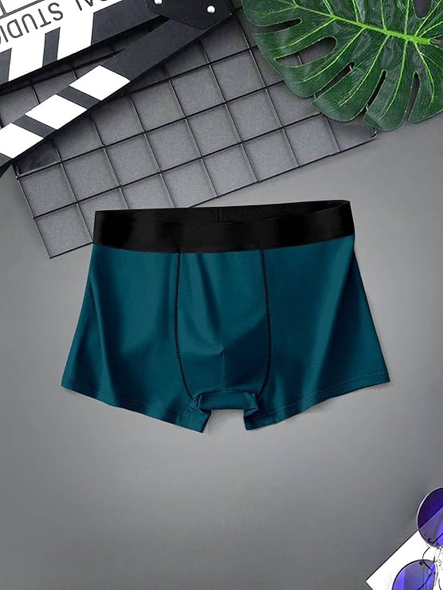     			O'Womaniyah Pack of 1 Cotton Blend Boy Shorts For Men's ( Blue )